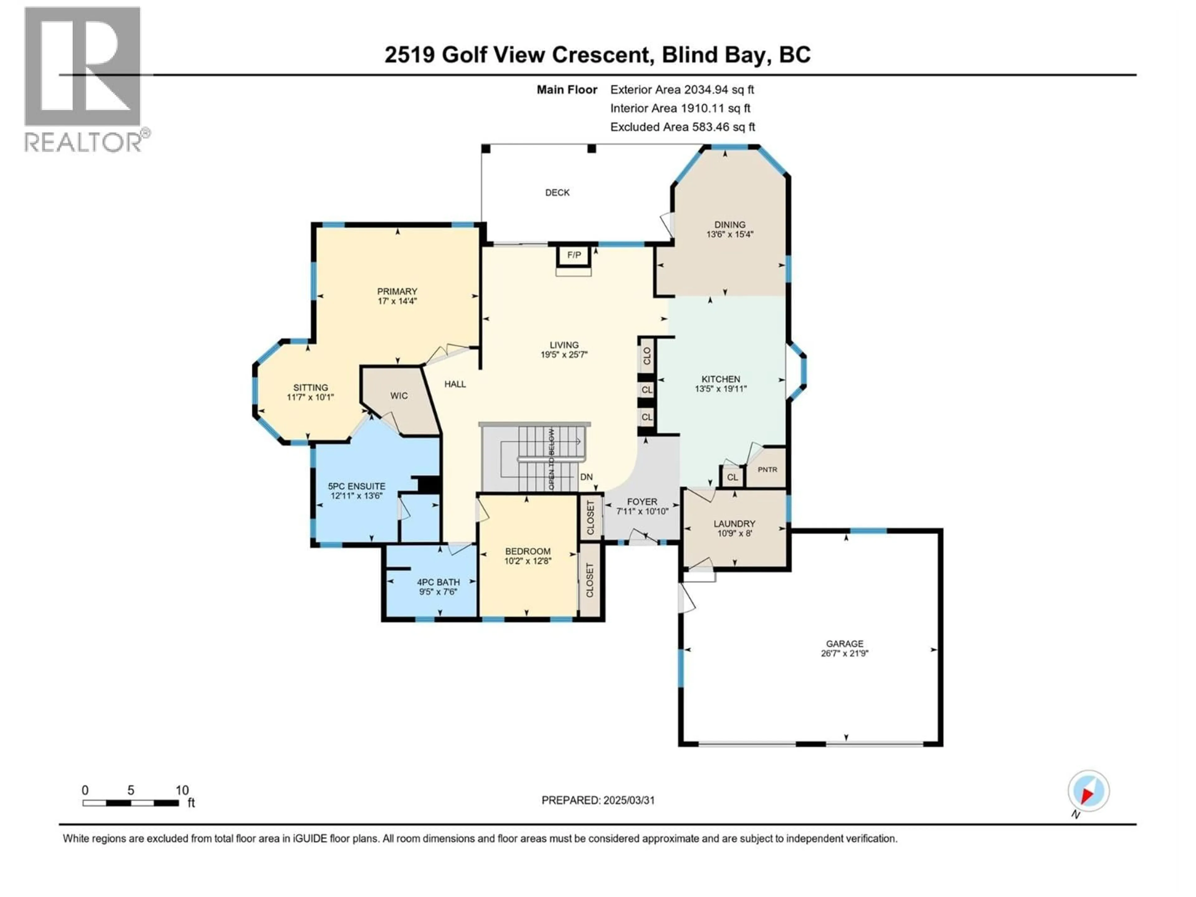 Floor plan for 2519 GOLF VIEW CRESCENT, Blind Bay British Columbia V0E1H2