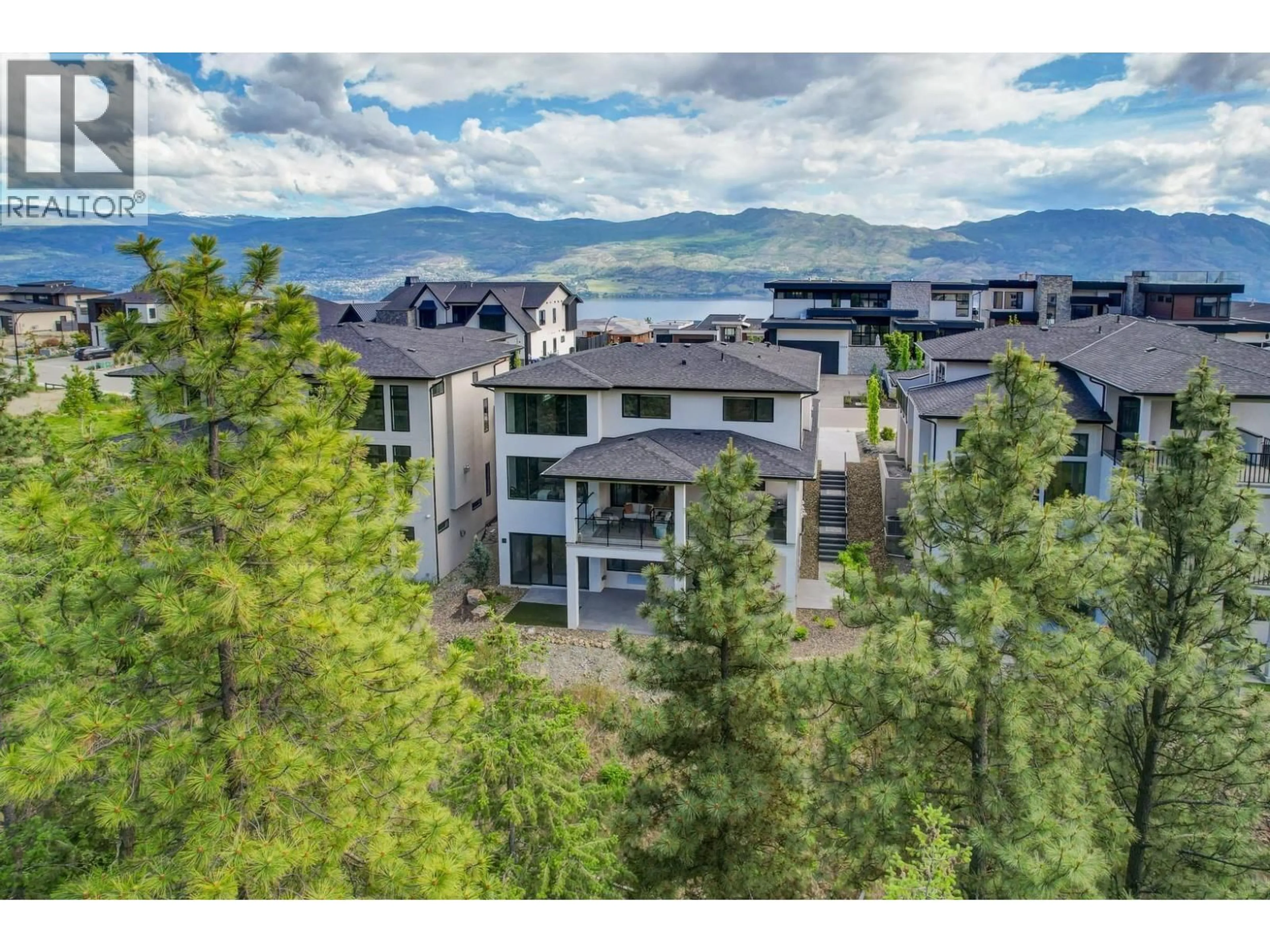 A pic from outside/outdoor area/front of a property/back of a property/a pic from drone, mountain view for 1528 CABERNET WAY, West Kelowna British Columbia V4T0E1