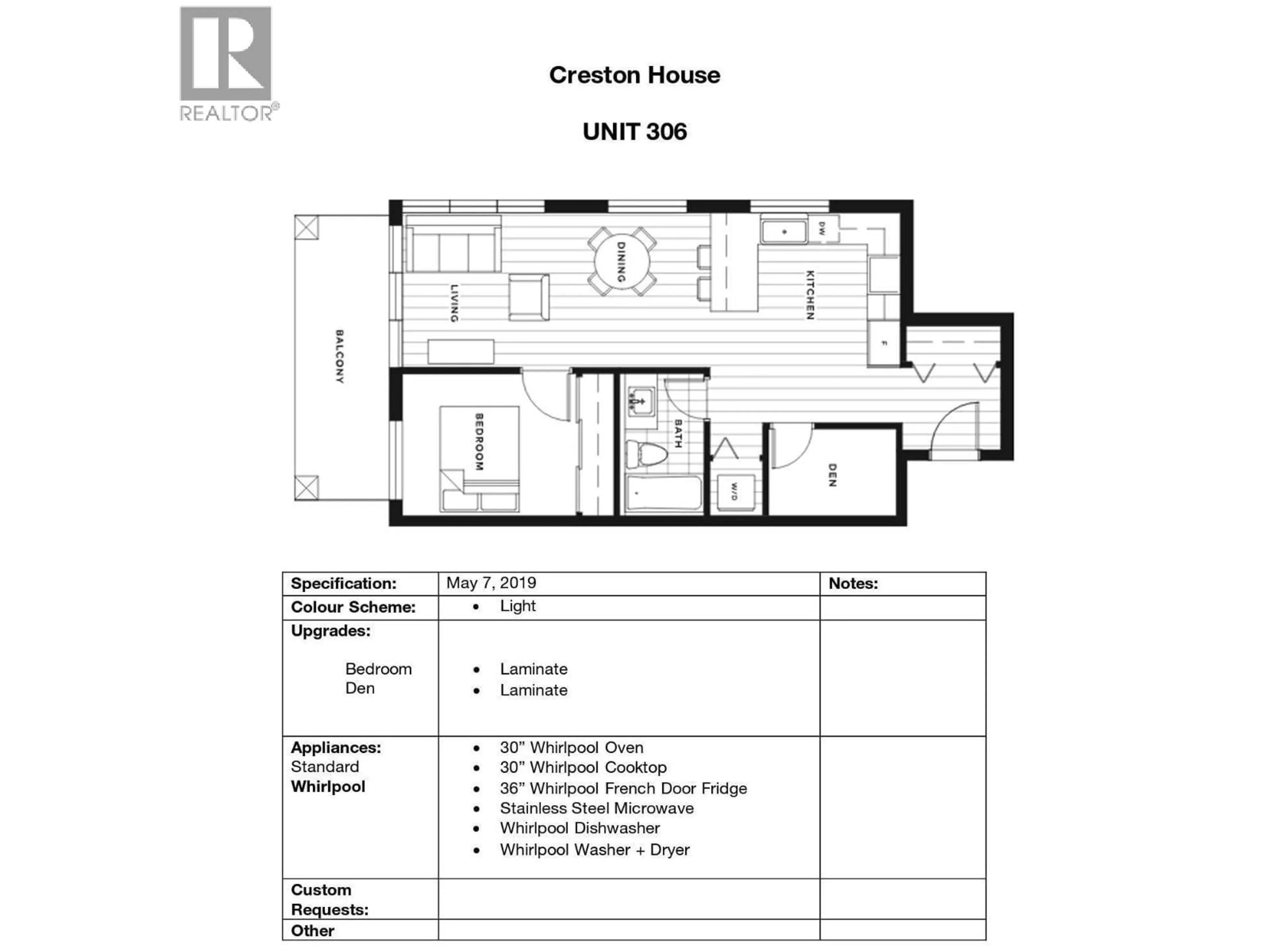 Floor plan for 306 - 885 UNIVERSITY DRIVE, Kamloops British Columbia V2C0K2
