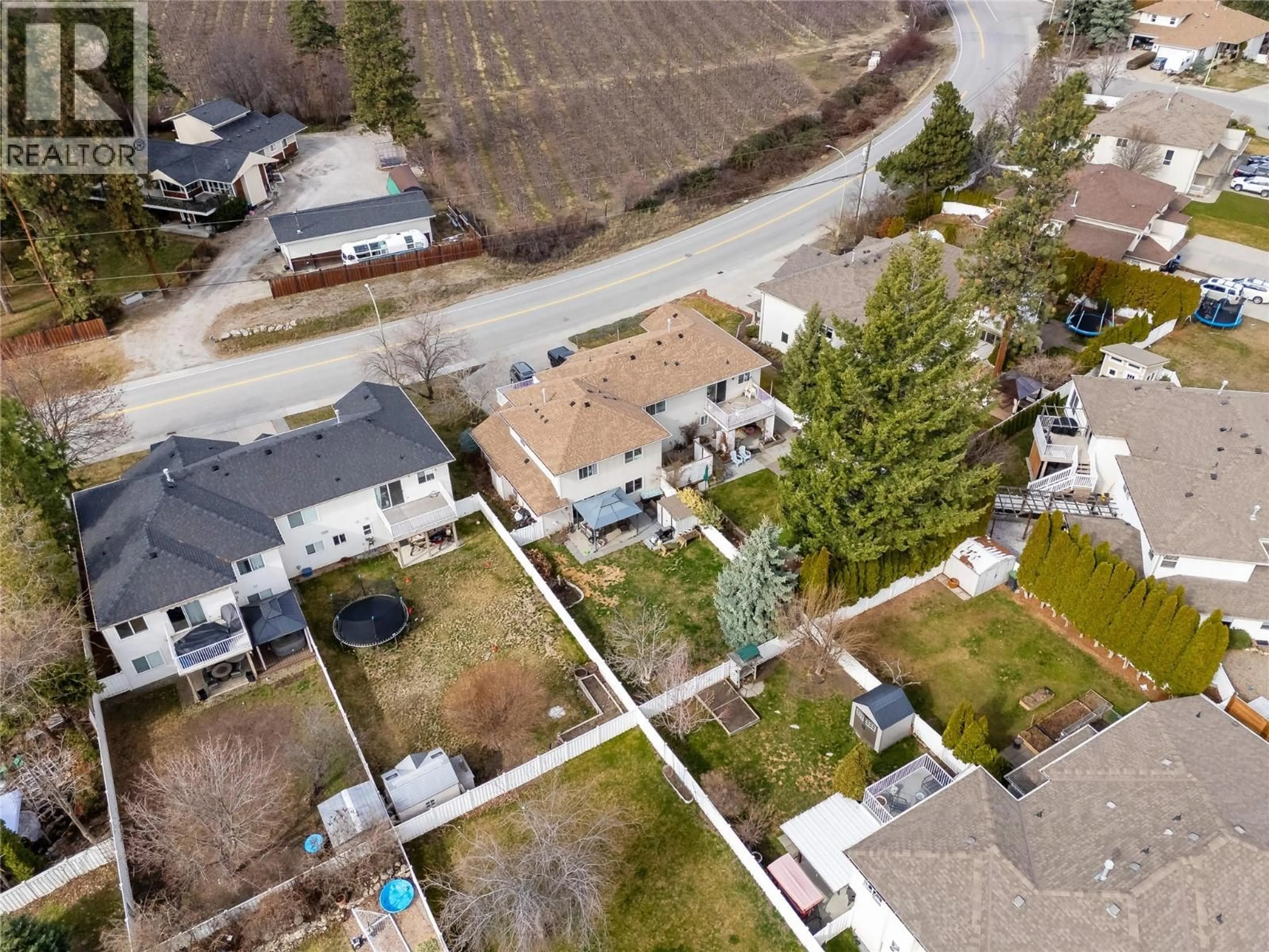 A pic from outside/outdoor area/front of a property/back of a property/a pic from drone, street for 3831 GELLATLY ROAD SOUTH, West Kelowna British Columbia V4T2P7