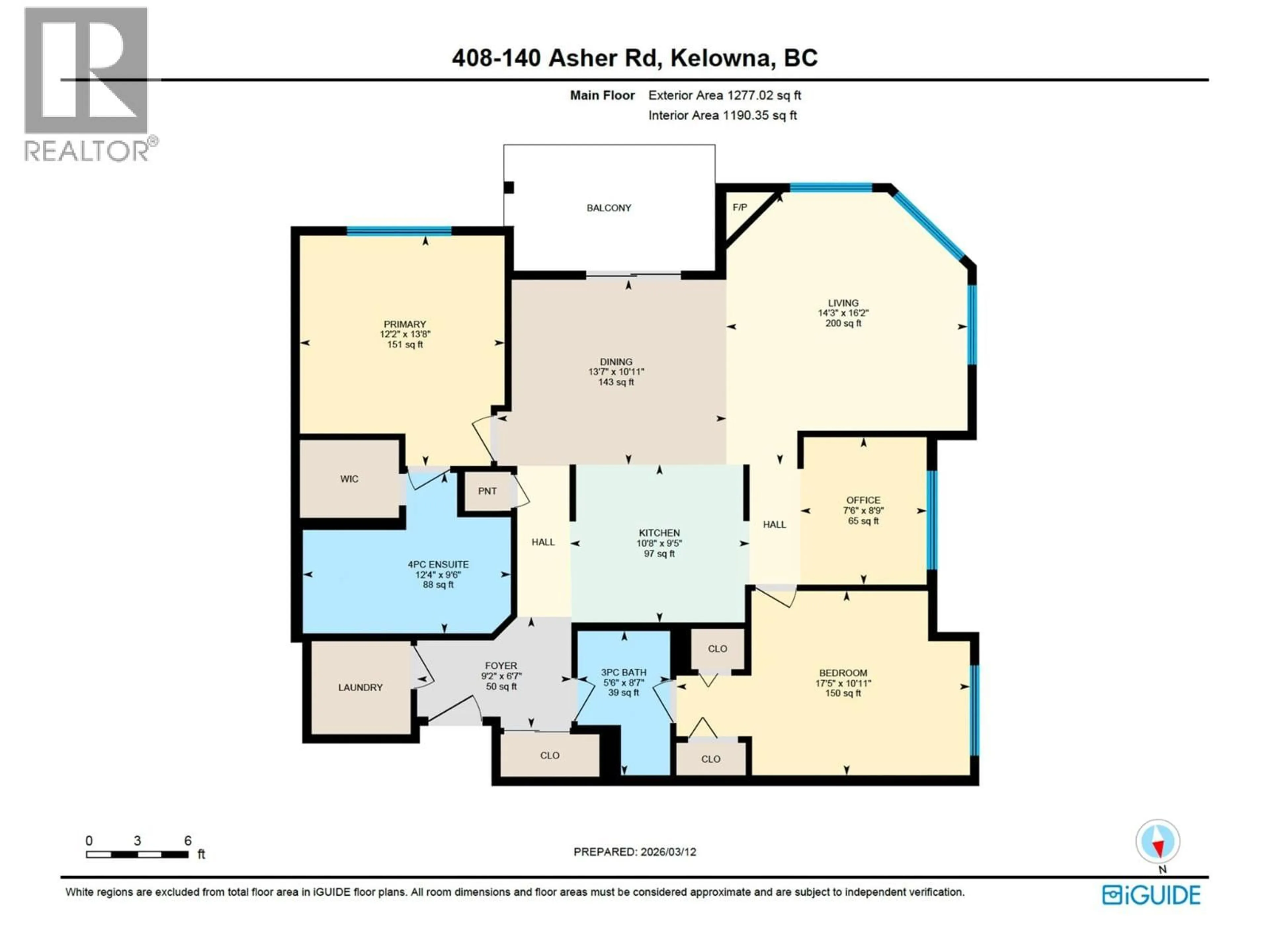 Floor plan for 408 - 140 ASHER ROAD, Kelowna British Columbia V1X3H6