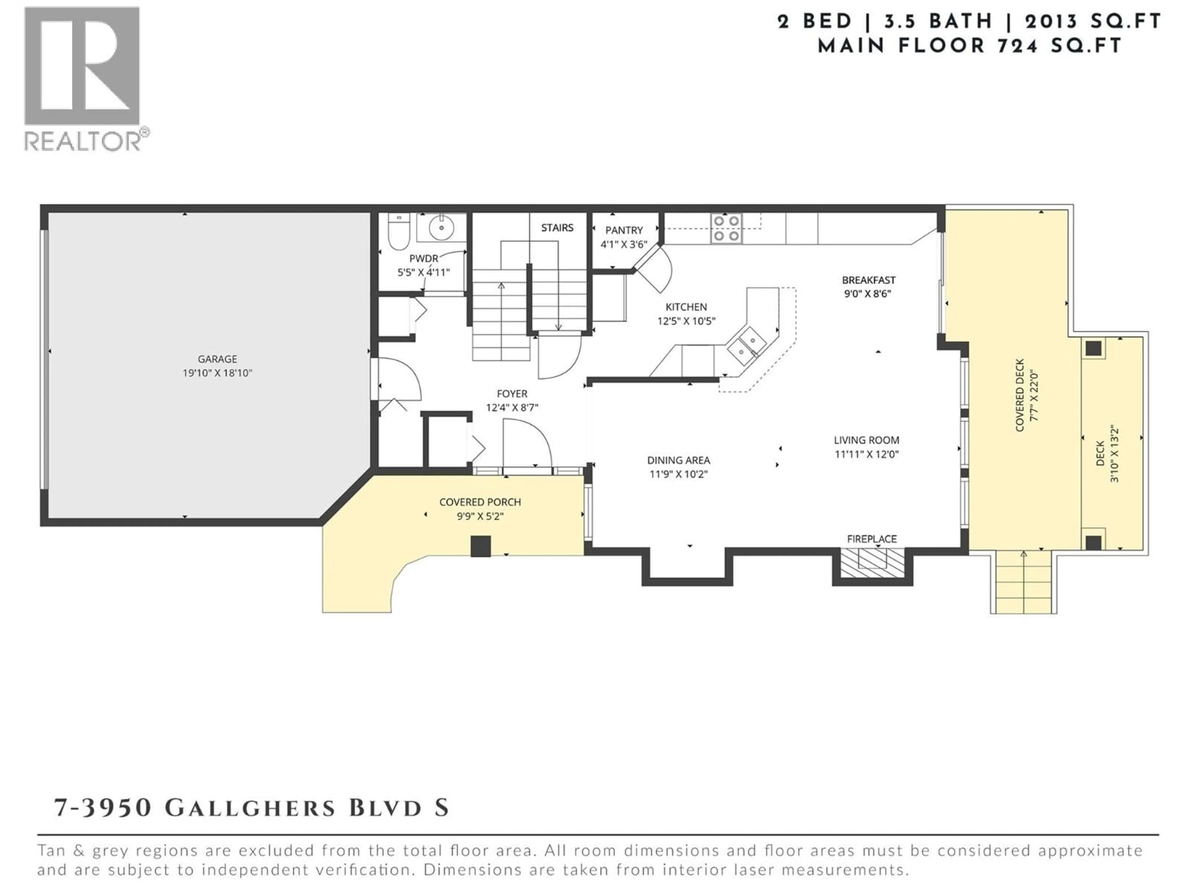 Floor plan for 7 - 3950 GALLAGHERS BOULEVARD SOUTH, Kelowna British Columbia V1W4V2