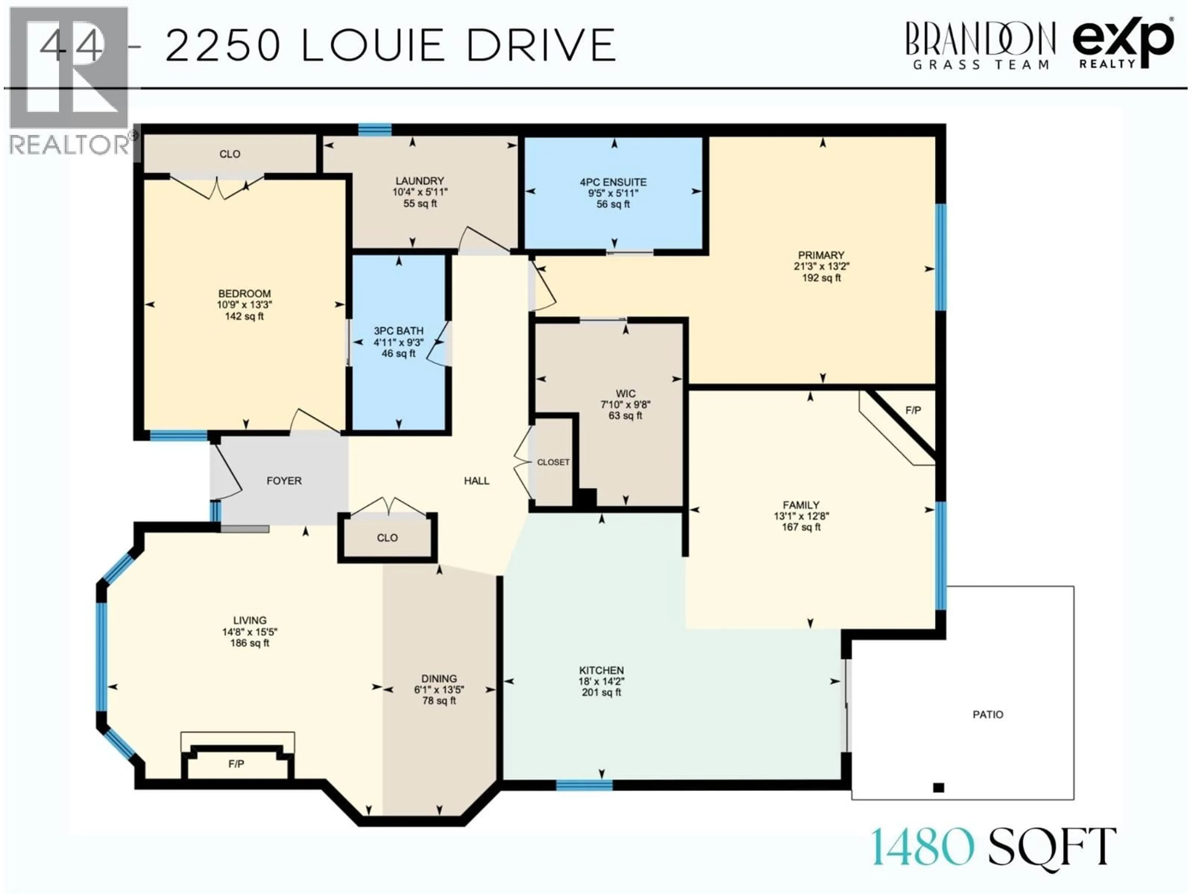 Floor plan for 44 - 2250 LOUIE DRIVE, West Kelowna British Columbia V4T2M6