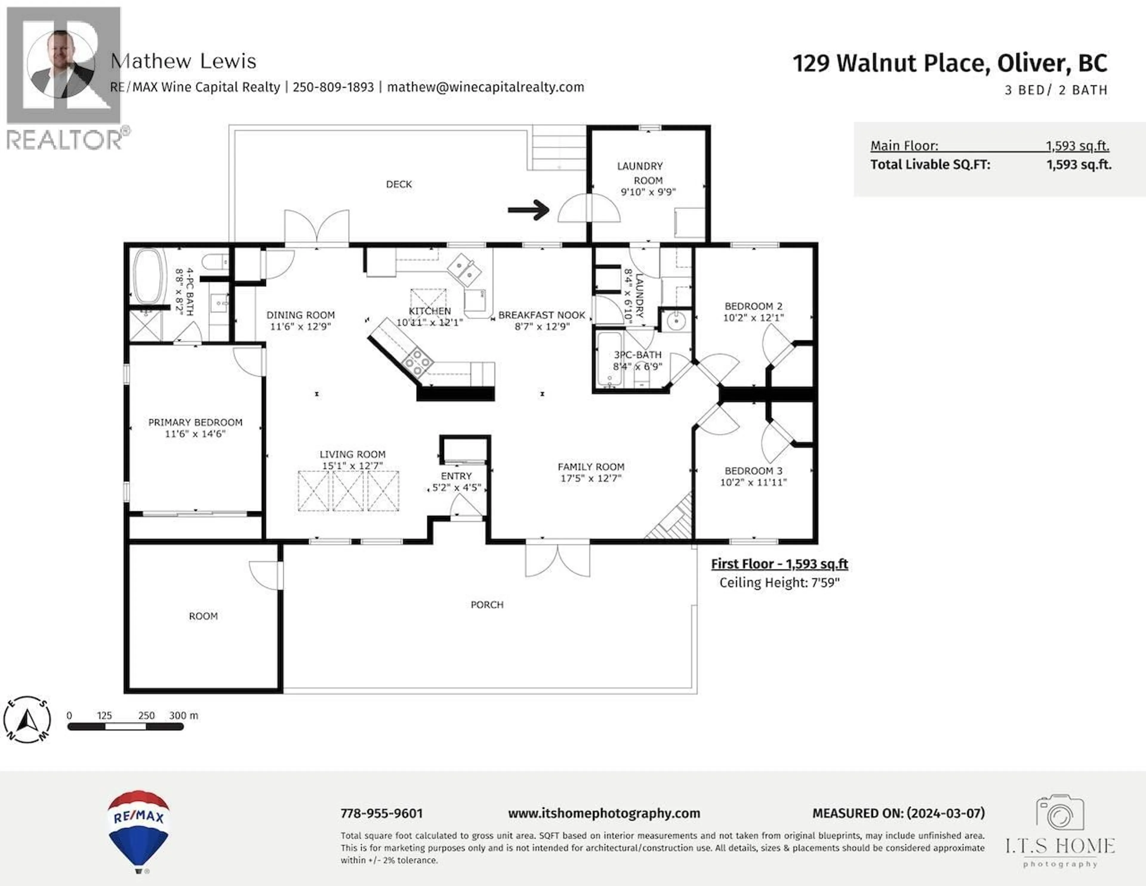 Floor plan for 129 WALNUT PLACE, Oliver British Columbia V0H1T9