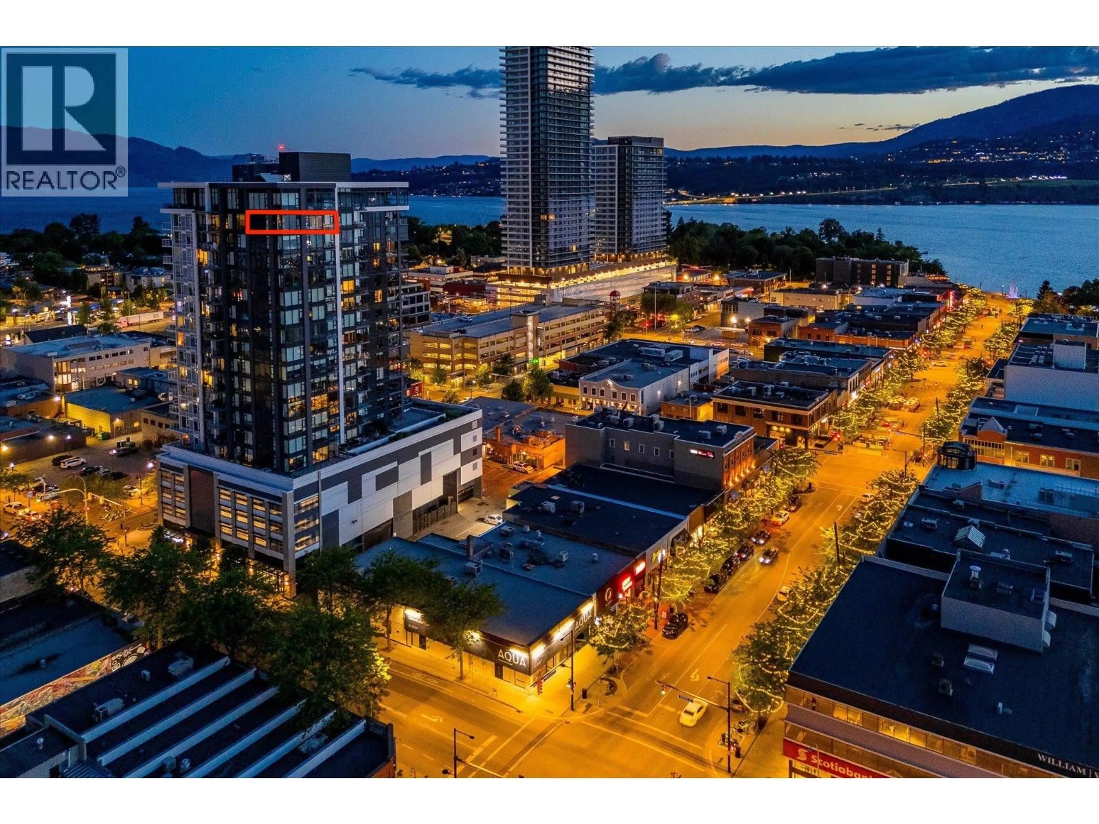 A pic from outside/outdoor area/front of a property/back of a property/a pic from drone, city buildings view from balcony for 2002 - 1588 ELLIS STREET, Kelowna British Columbia V1Y0H1