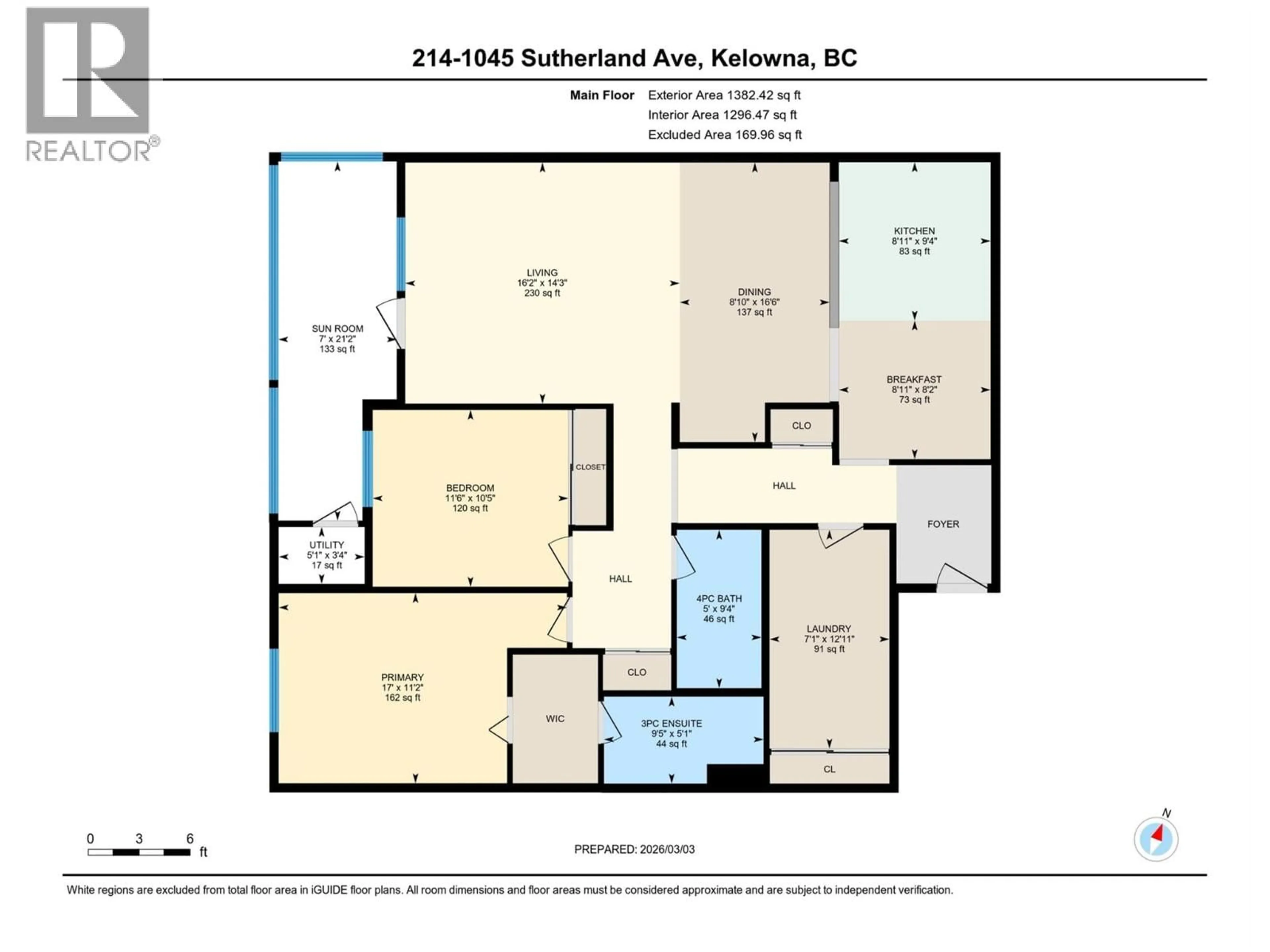 Floor plan for 214 - 1045 SUTHERLAND AVENUE, Kelowna British Columbia V1Y5Y1