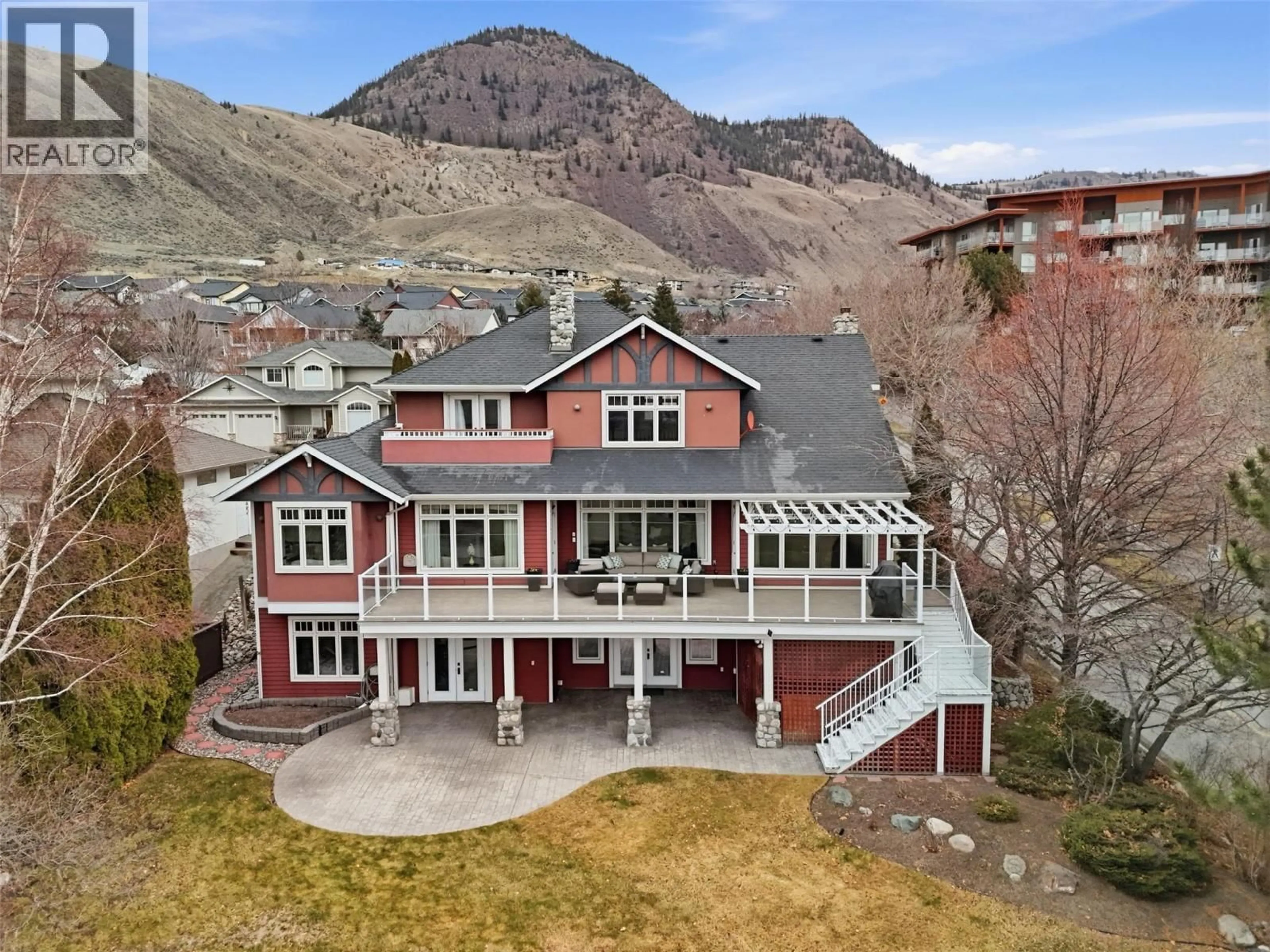 A pic from outside/outdoor area/front of a property/back of a property/a pic from drone, mountain view for 300 MARIPOSA COURT, Kamloops British Columbia V2H1R3