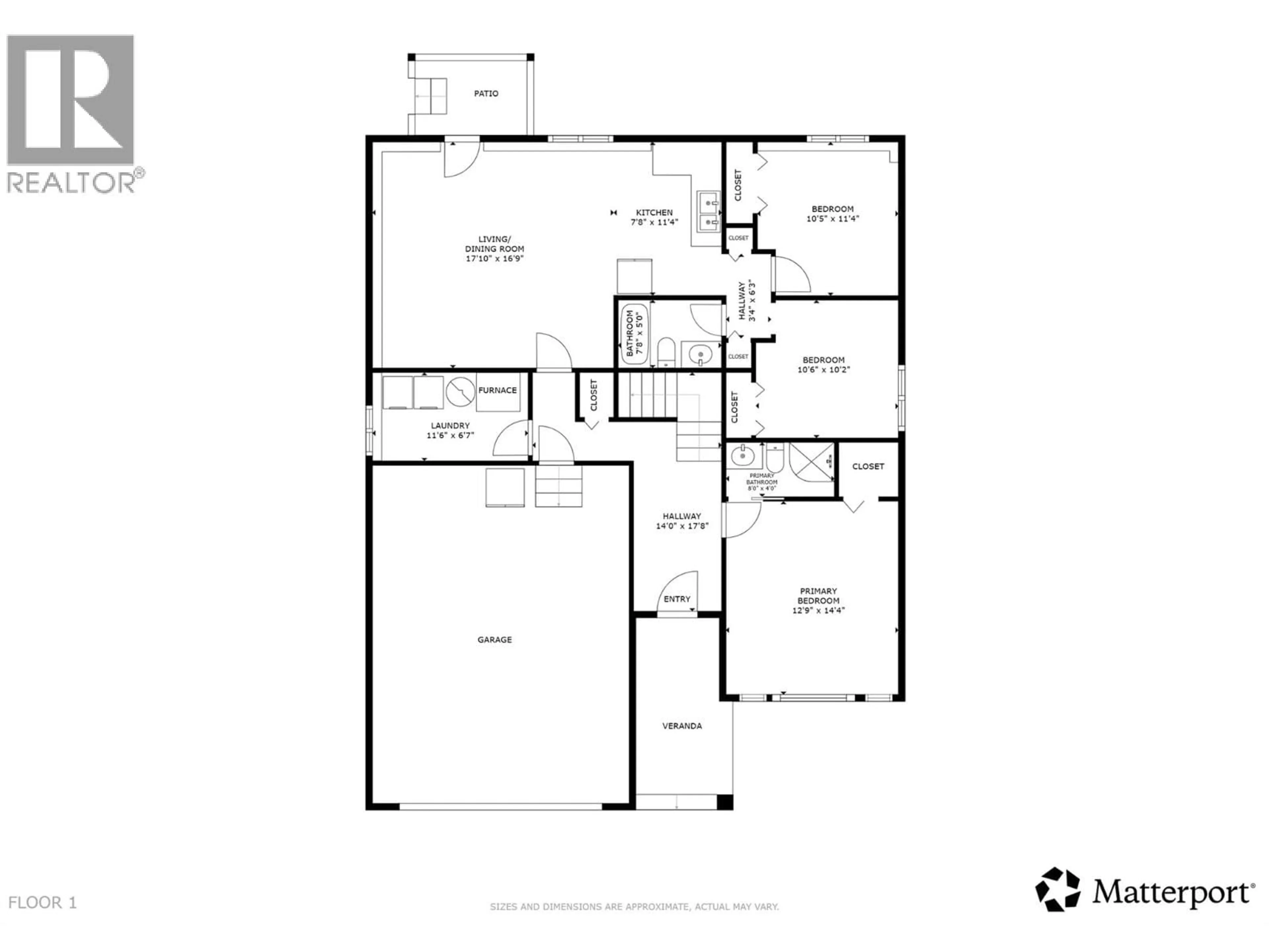 Floor plan for 1562 LONGLEY CRESCENT, Kelowna British Columbia V1P1M9
