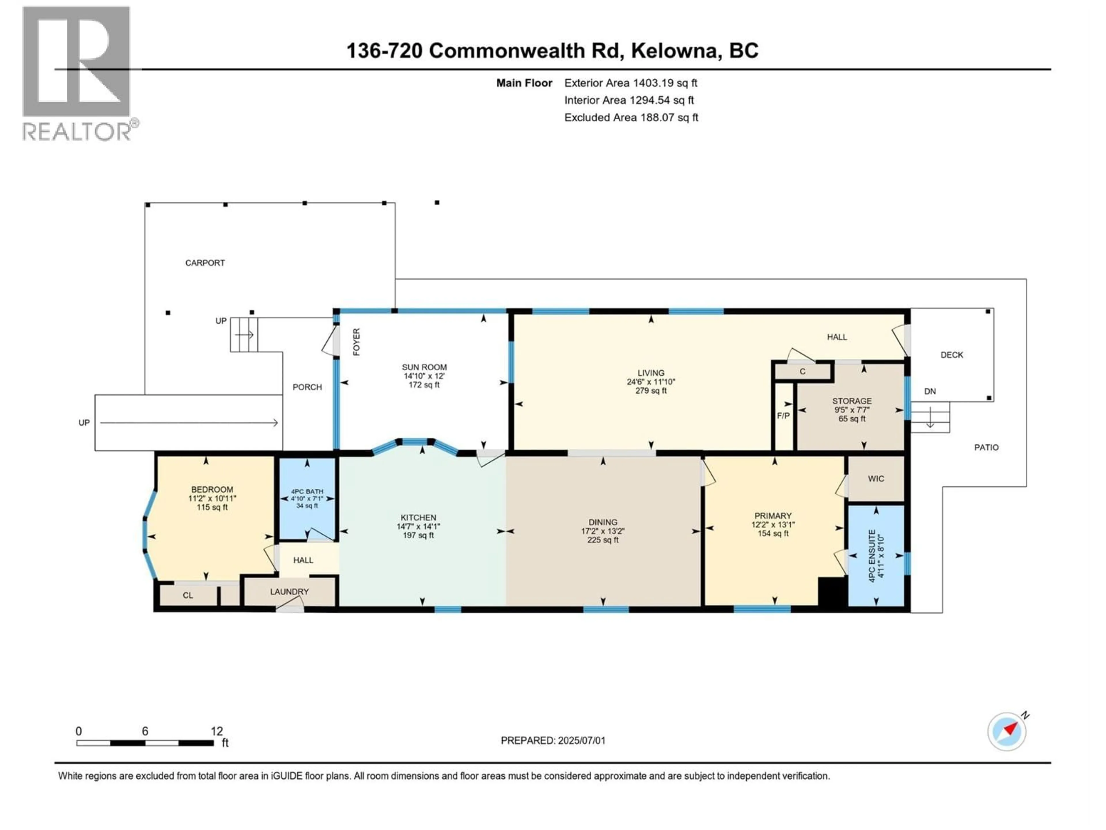 Floor plan for 136 - 720 COMMONWEALTH ROAD, Kelowna British Columbia V4V1R8