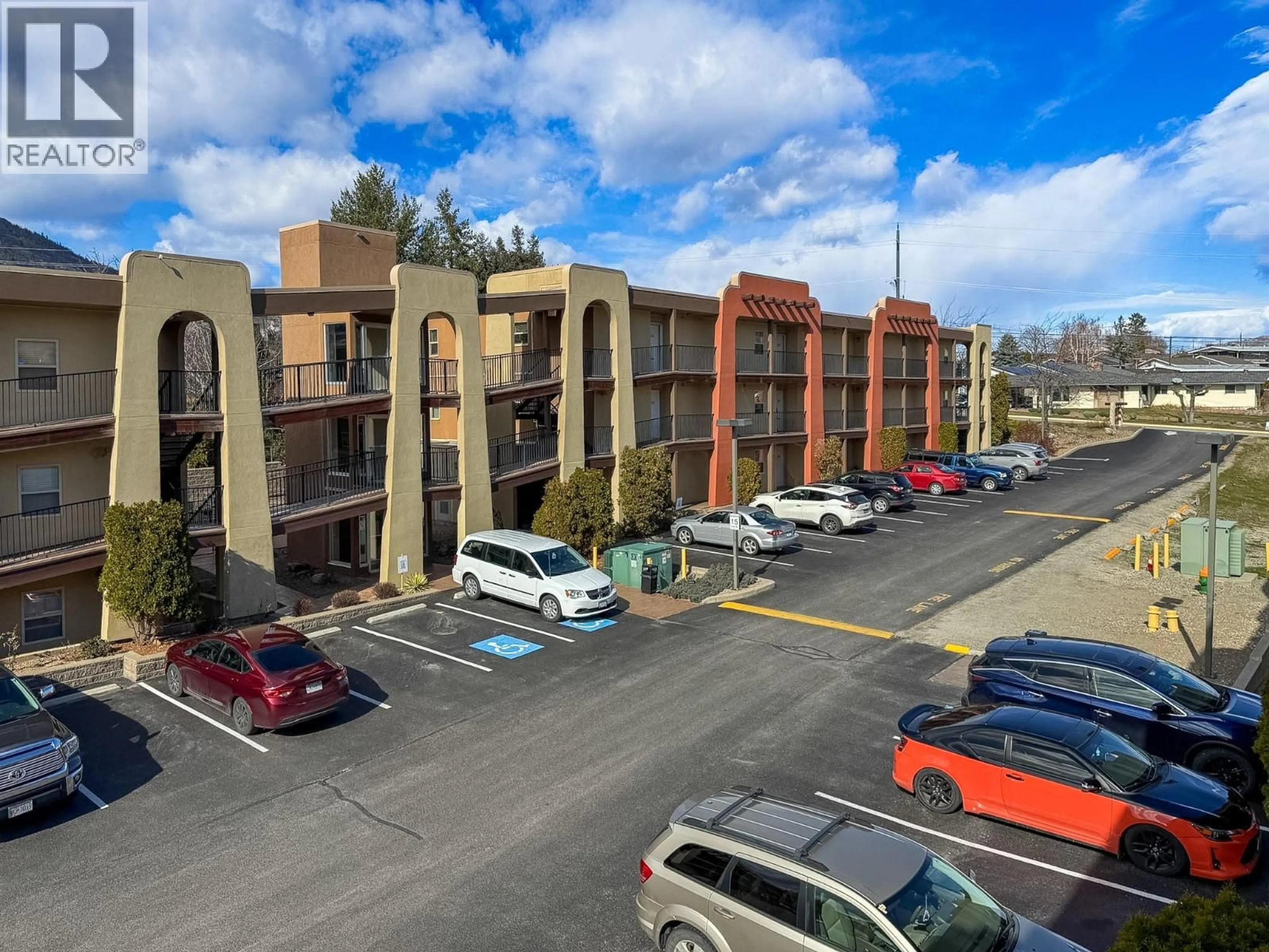 A pic from outside/outdoor area/front of a property/back of a property/a pic from drone, city buildings view from balcony for 313 - 9307 62ND AVENUE, Osoyoos British Columbia V0H1V1