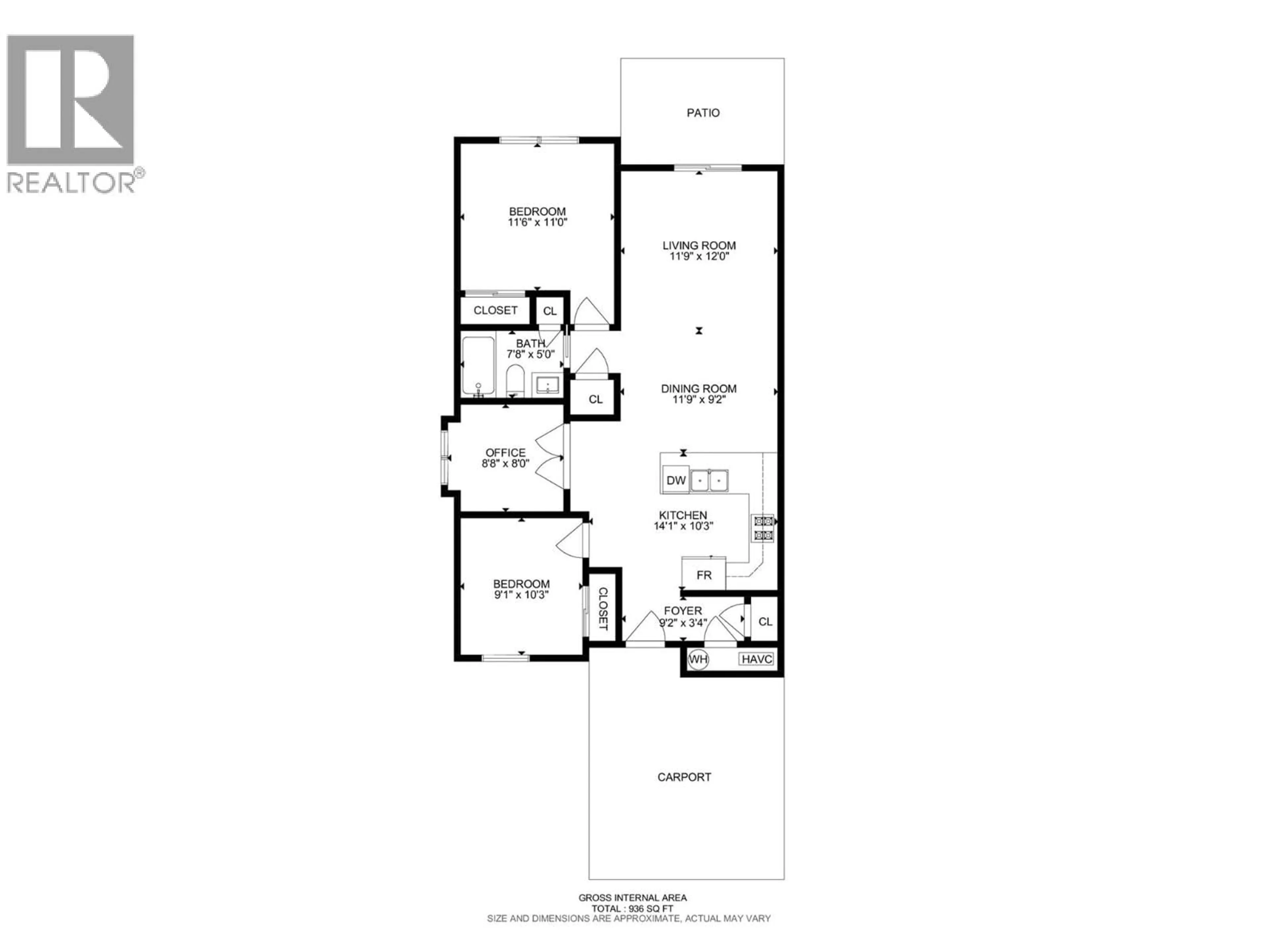 Floor plan for 1 - 1170 BRANT AVENUE, Kelowna British Columbia V1Y1N1