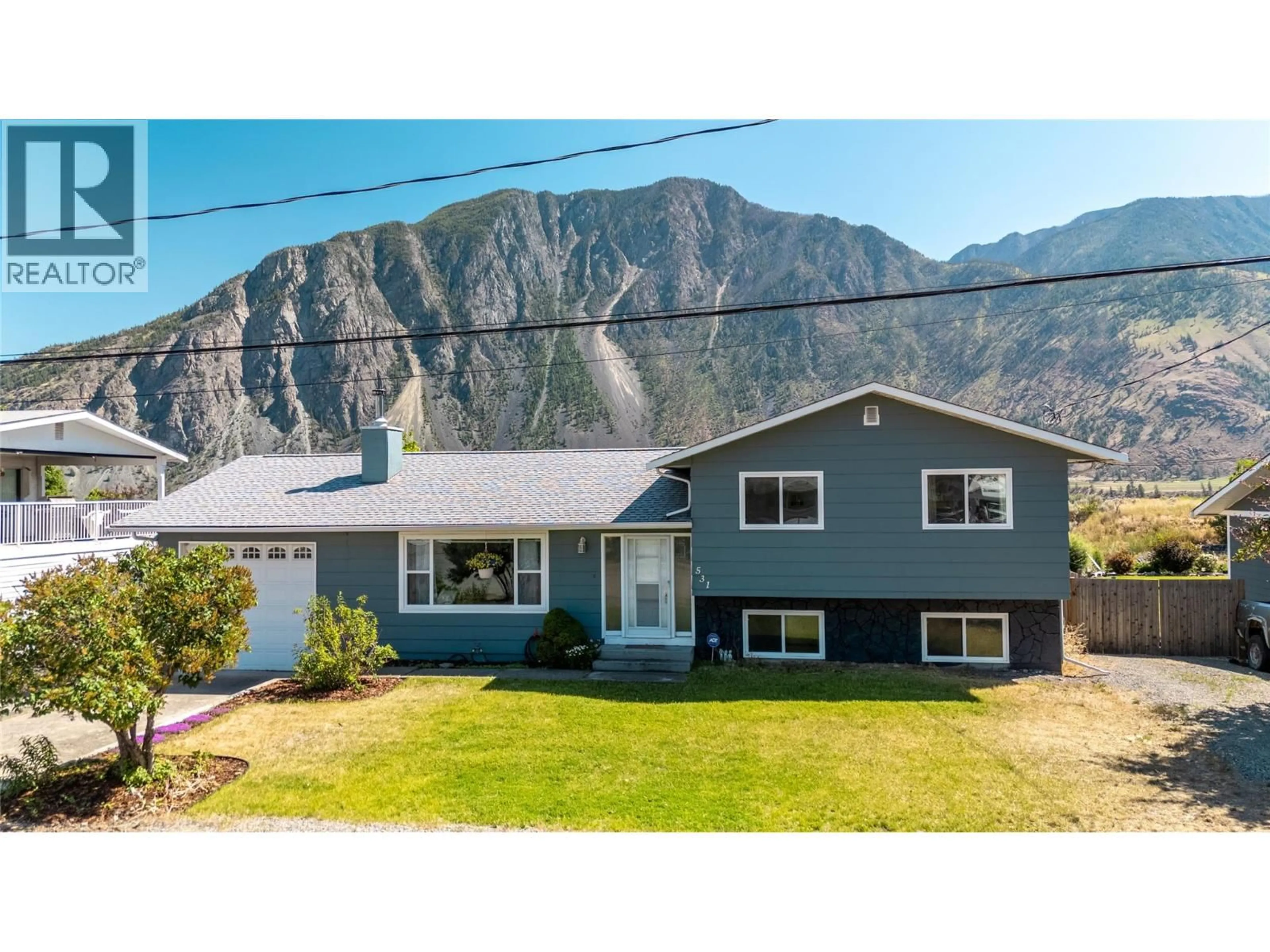 A pic from outside/outdoor area/front of a property/back of a property/a pic from drone, mountain view for 531 3RD AVENUE, Keremeos British Columbia V0X1N2
