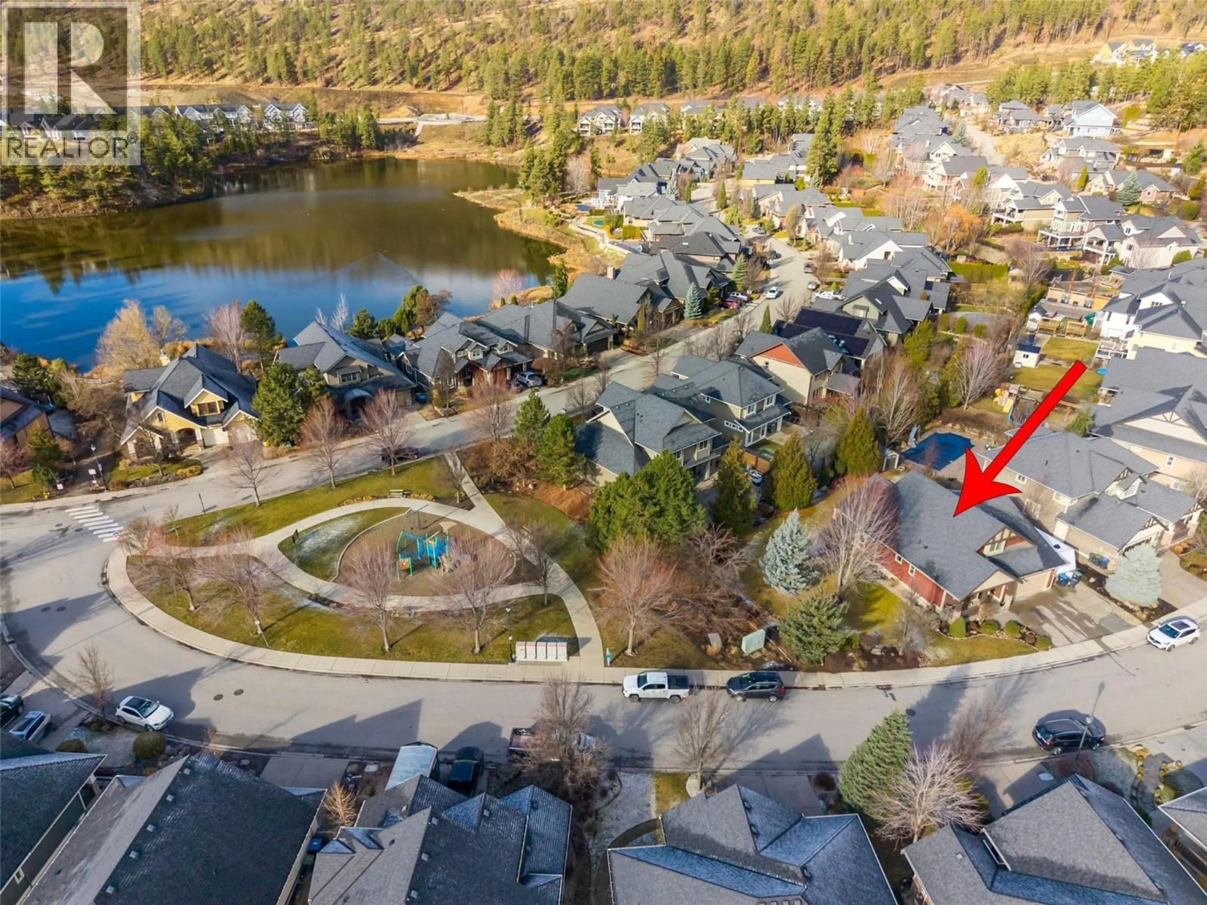 A pic from outside/outdoor area/front of a property/back of a property/a pic from drone, water/lake/river/ocean view for 1200 LONG RIDGE DRIVE, Kelowna British Columbia V1V2W9