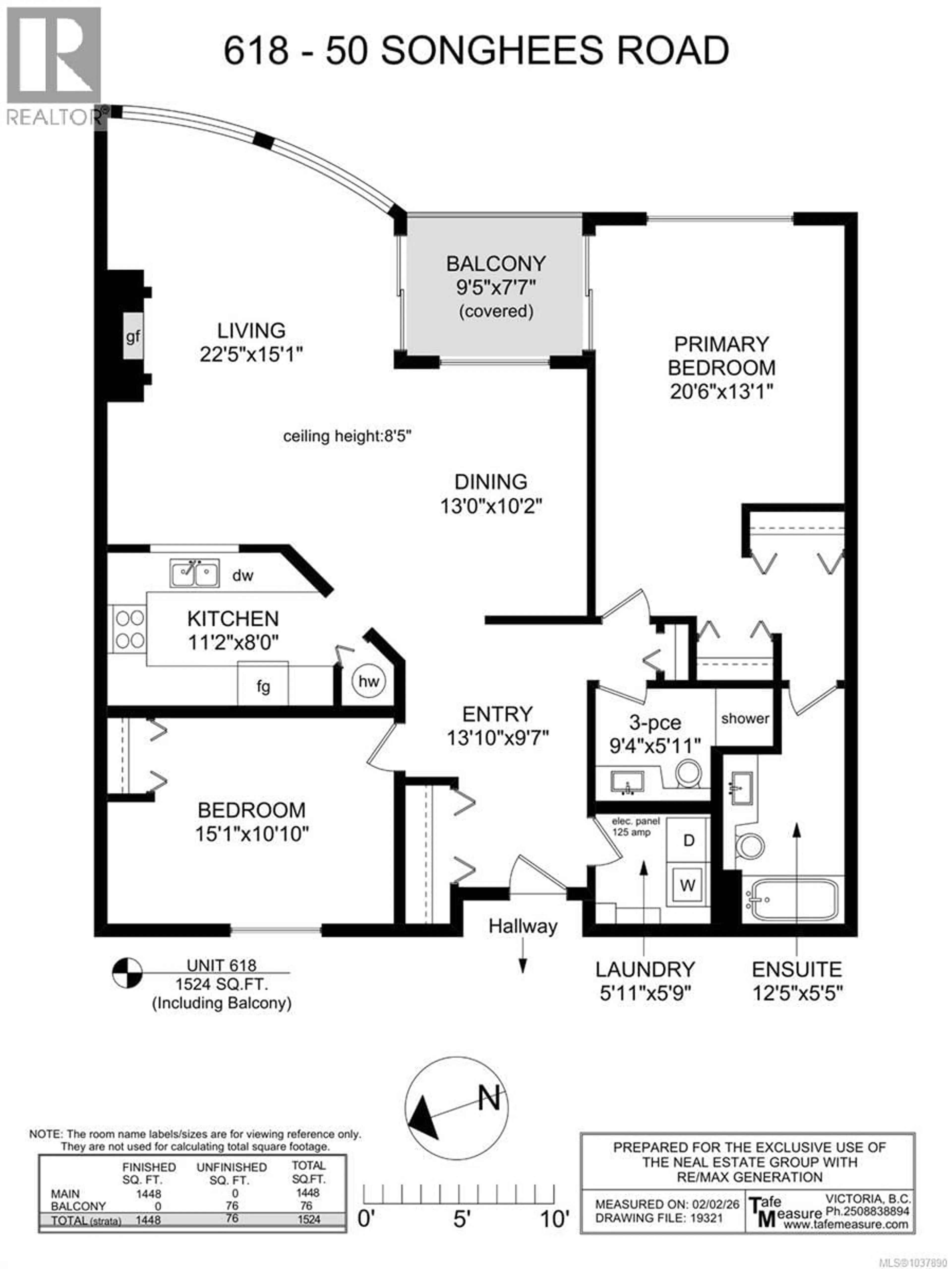 Floor plan for 618 - 50 SONGHEES ROAD, Victoria British Columbia V9A7J4