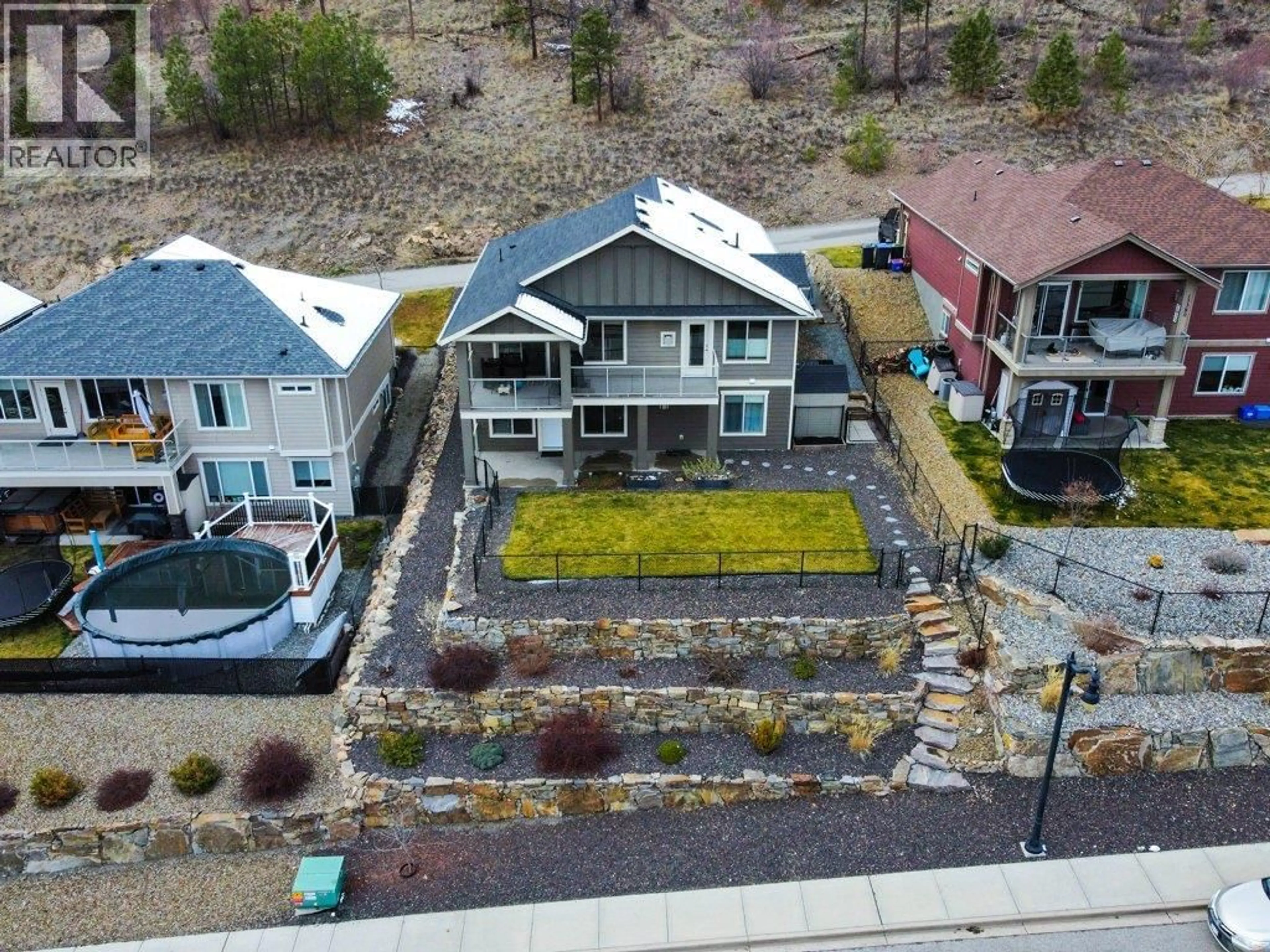 A pic from outside/outdoor area/front of a property/back of a property/a pic from drone, mountain view for 13366 LAKE HILL DRIVE, Lake Country British Columbia V4V2S7