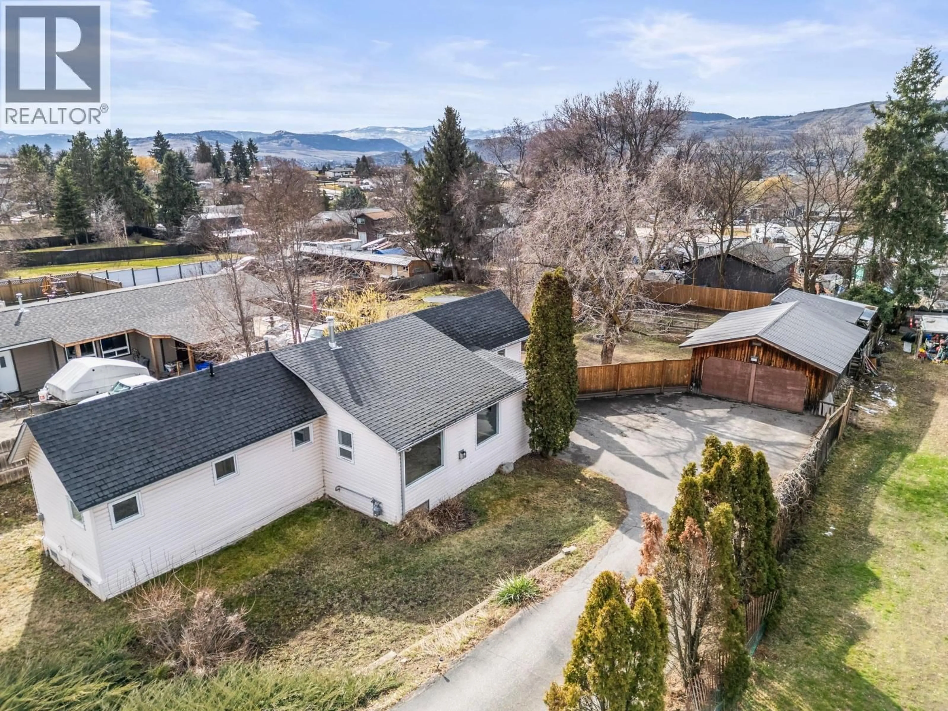 A pic from outside/outdoor area/front of a property/back of a property/a pic from drone, mountain view for 6670 L & A ROAD, Vernon British Columbia V1B3T1