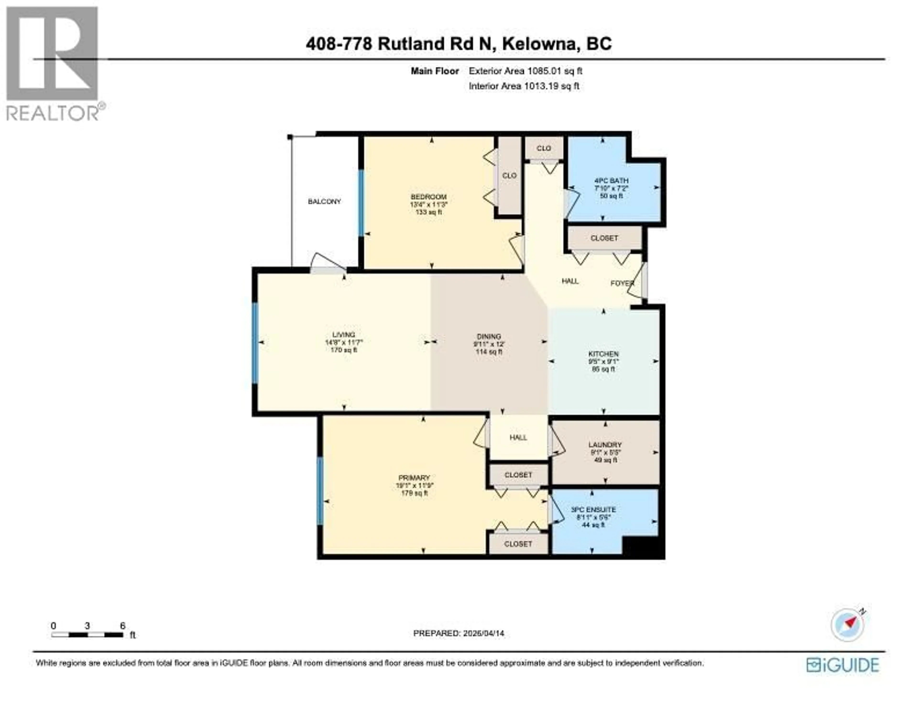 Floor plan for 408 - 778 RUTLAND ROAD, Kelowna British Columbia V1X8B3