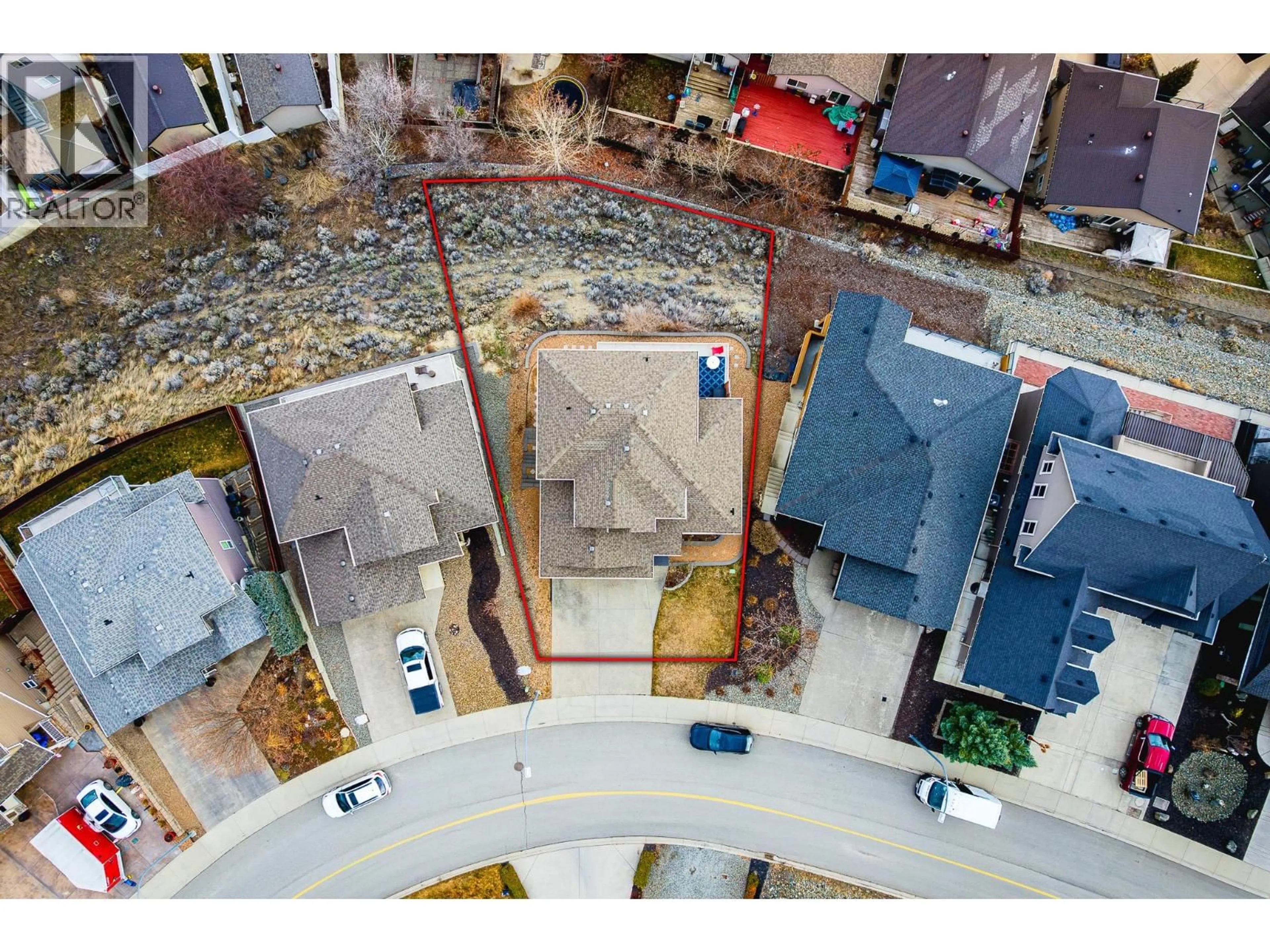 A pic from outside/outdoor area/front of a property/back of a property/a pic from drone, city buildings view from balcony for 1872 RED TAIL CRESCENT, Kamloops British Columbia V2B8S9