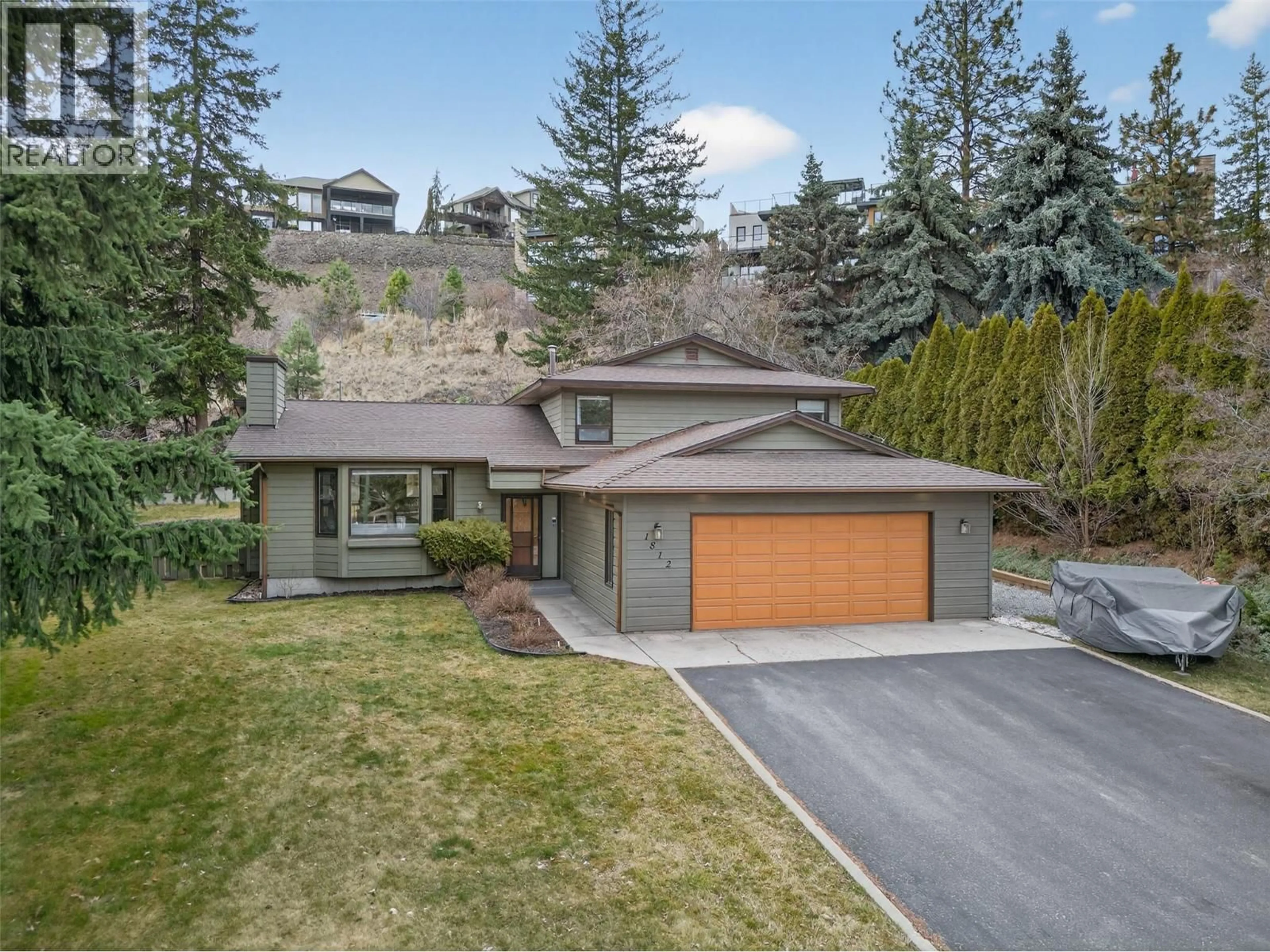 A pic from outside/outdoor area/front of a property/back of a property/a pic from drone, street for 1812 OLYMPUS WAY, West Kelowna British Columbia V1Z3H9