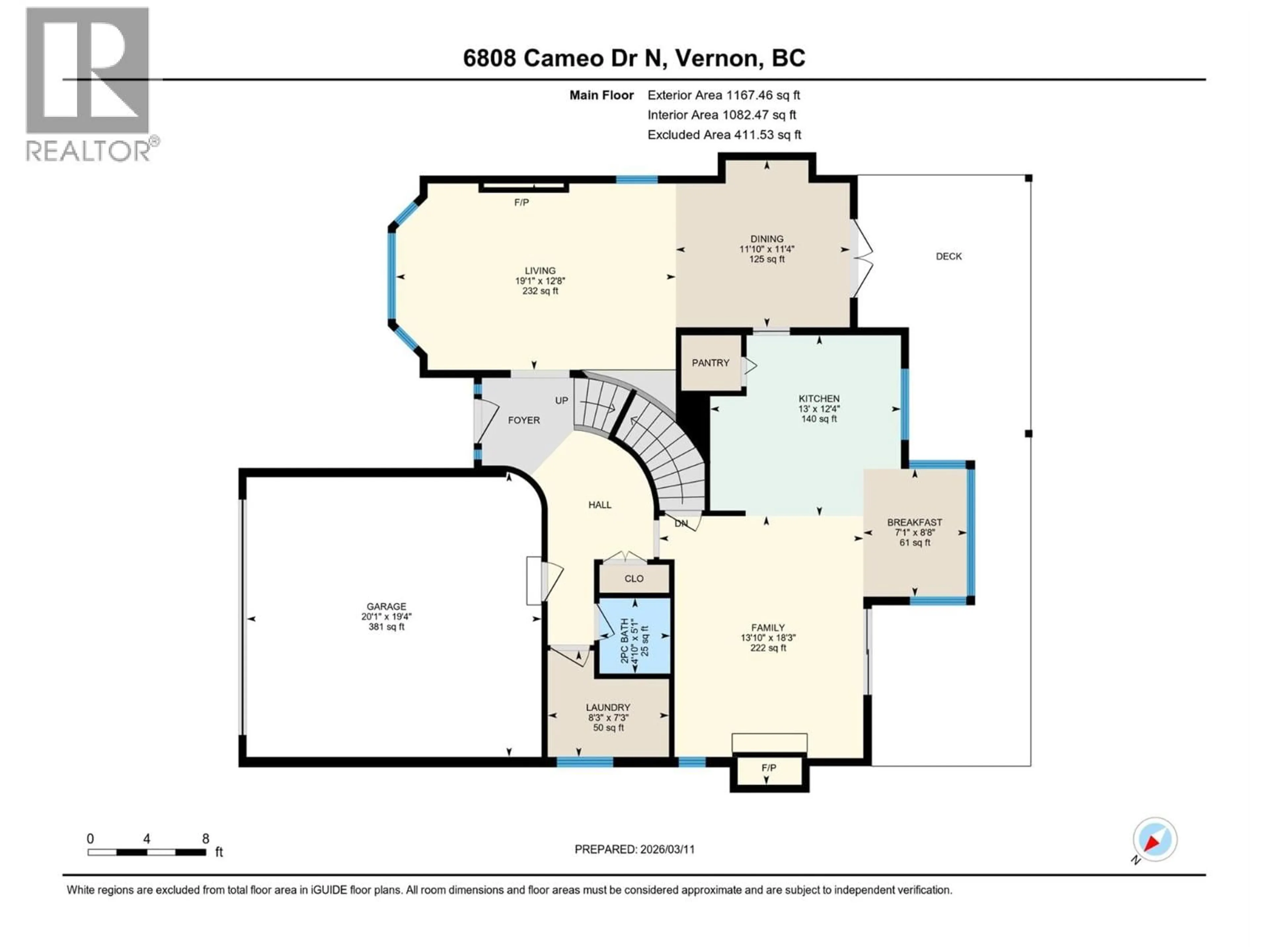 Floor plan for 6808 CAMEO DRIVE NORTH, Vernon British Columbia V1H1N9