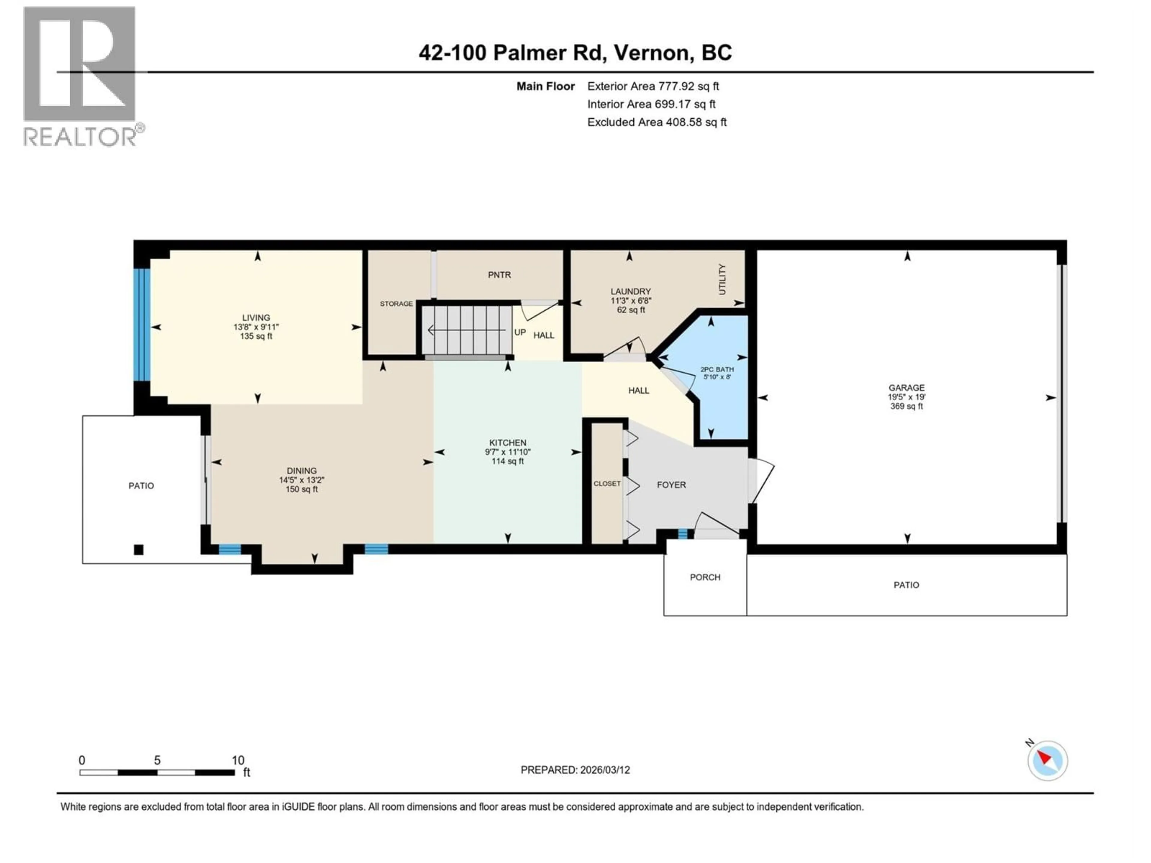 Floor plan for 42 - 100 PALMER ROAD, Vernon British Columbia V1H2H8