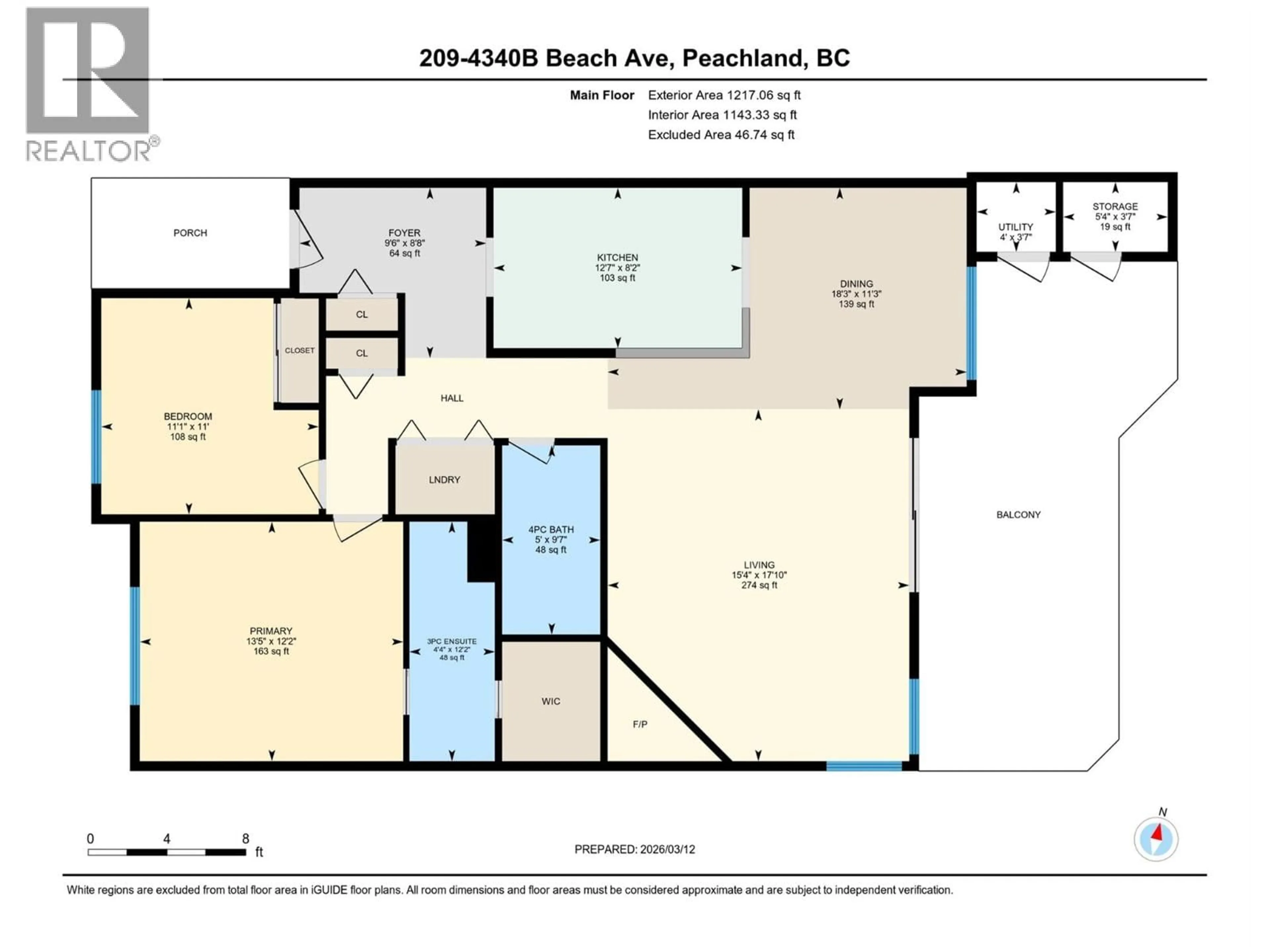 Floor plan for 209 - 4340B BEACH AVENUE, Peachland British Columbia V0H1X6