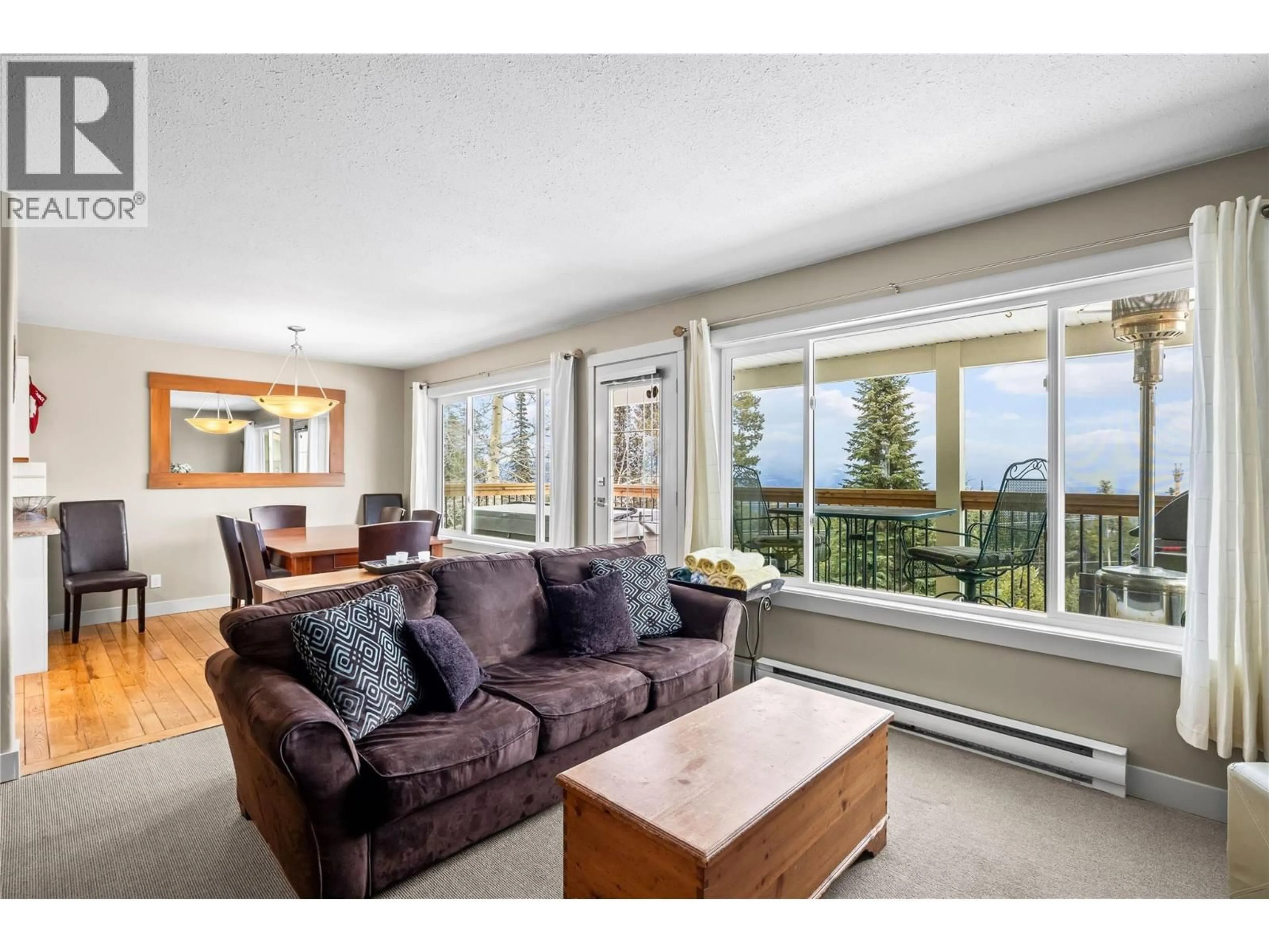 Living room with furniture, wood/laminate floor for 4857 SNOW PINES ROAD, Big White British Columbia V1P1P3