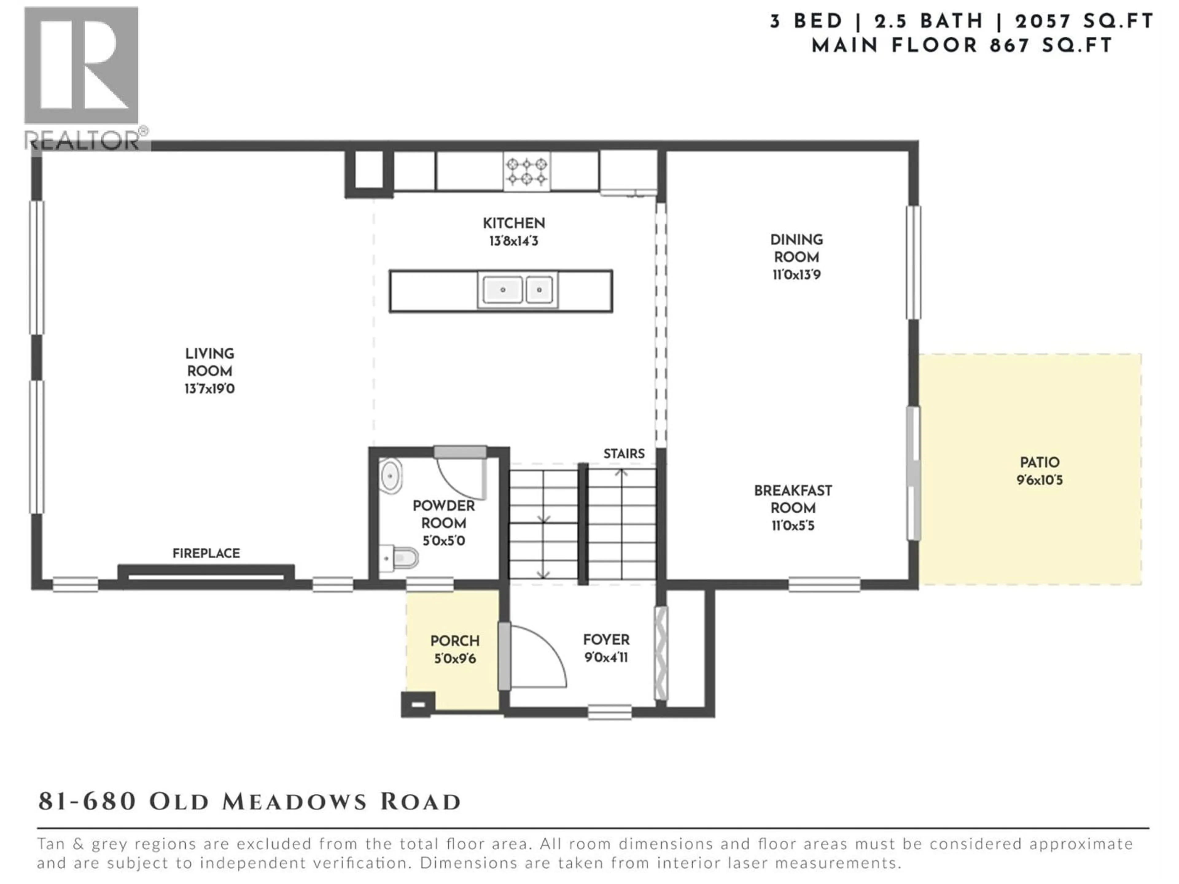 Floor plan for 81 - 680 OLD MEADOWS ROAD, Kelowna British Columbia V1W5J2