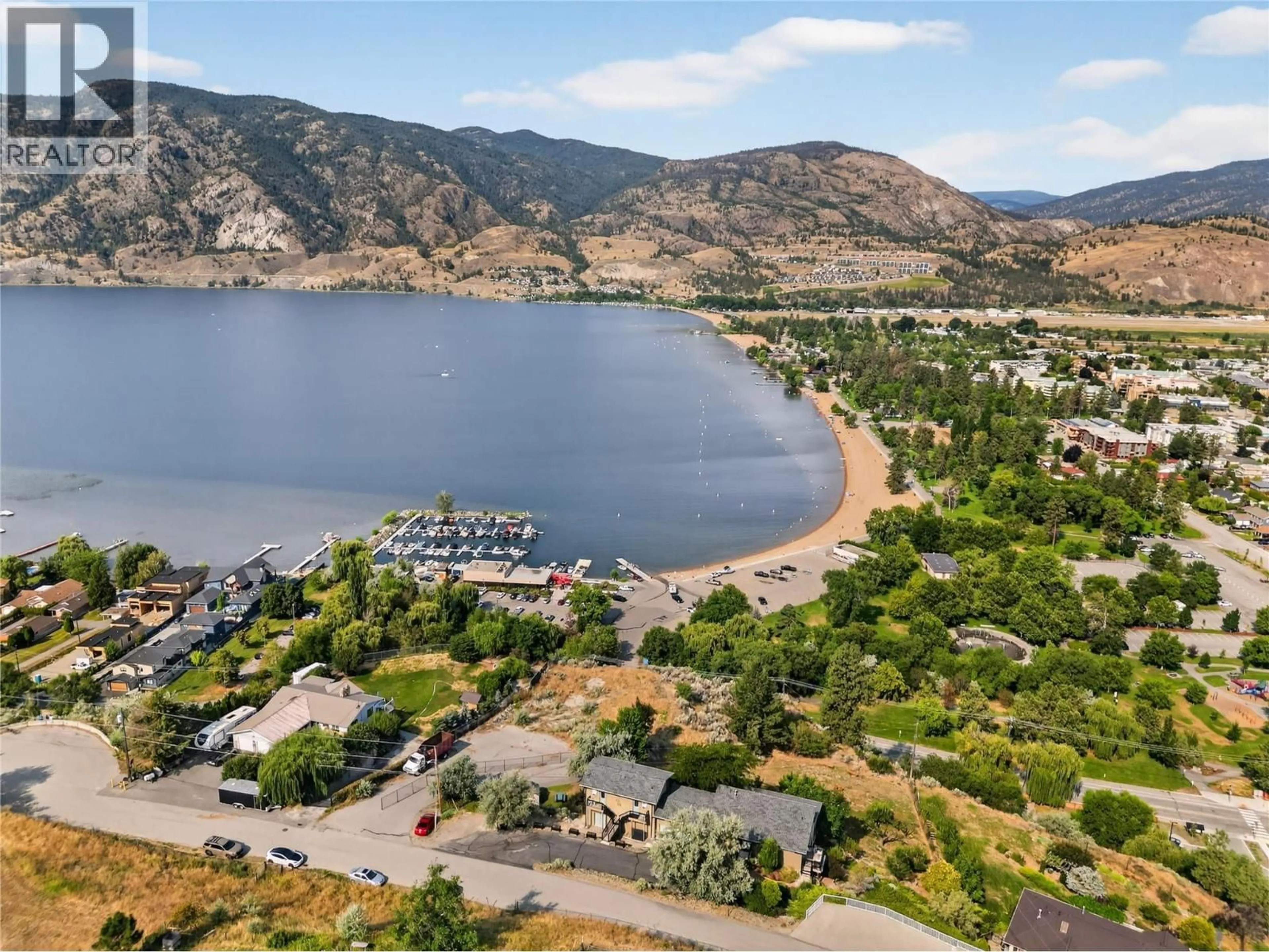 A pic from outside/outdoor area/front of a property/back of a property/a pic from drone, water/lake/river/ocean view for 102 SPRUCE PLACE, Penticton British Columbia V2A8V9