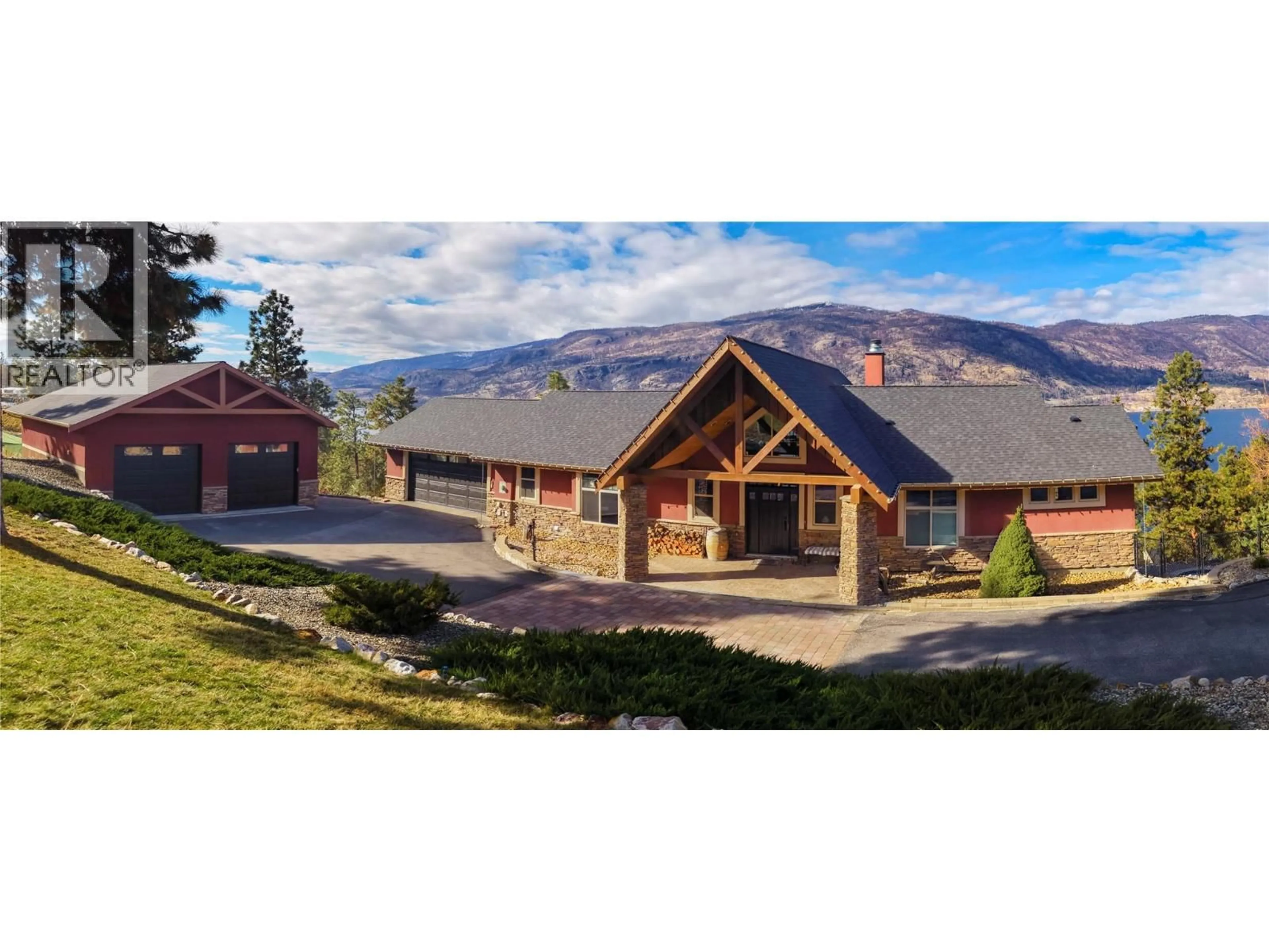 A pic from outside/outdoor area/front of a property/back of a property/a pic from drone, mountain view for 2328 ARTHUR COURT, Kelowna British Columbia V1V2S7