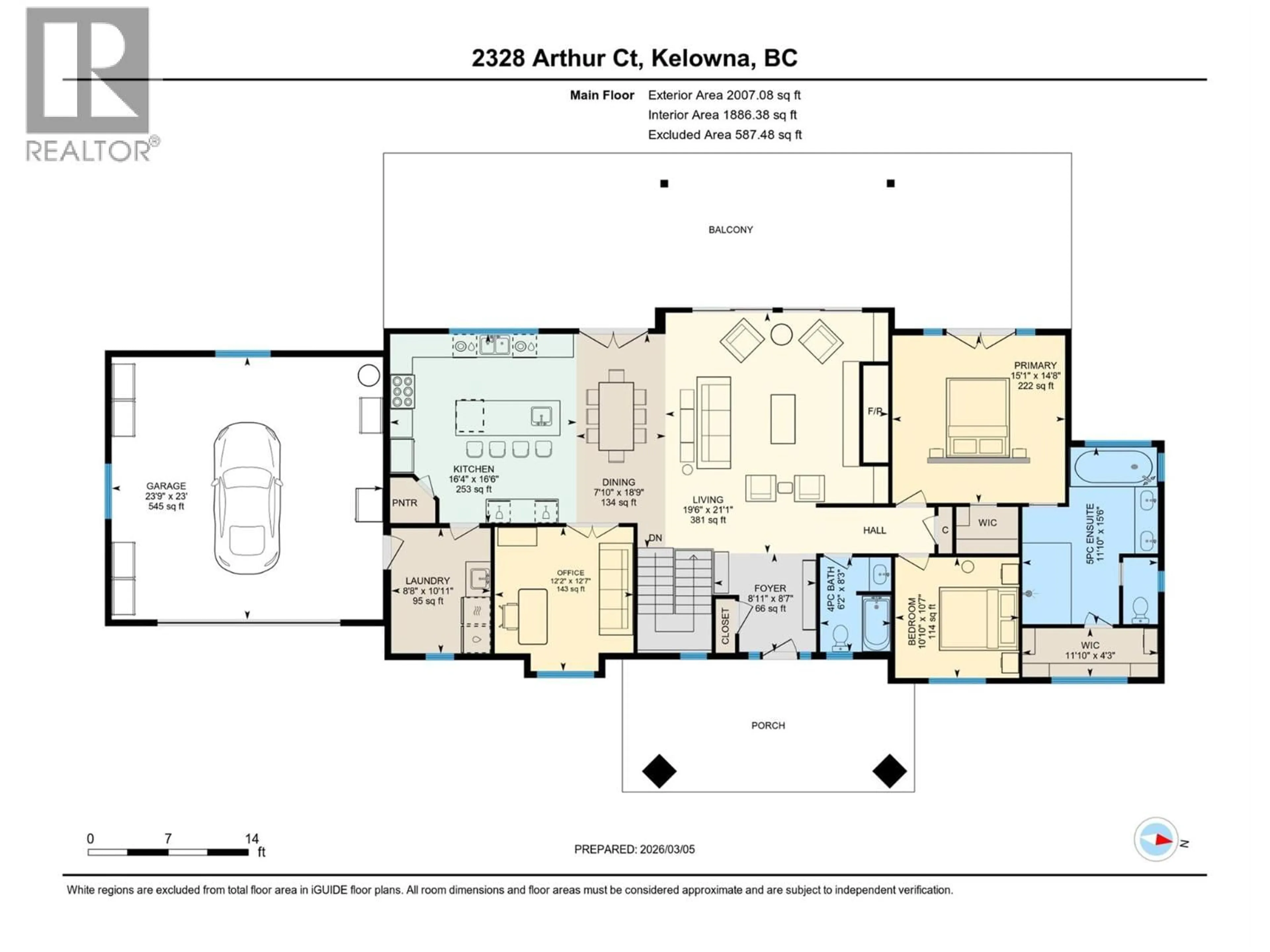 Floor plan for 2328 ARTHUR COURT, Kelowna British Columbia V1V2S7