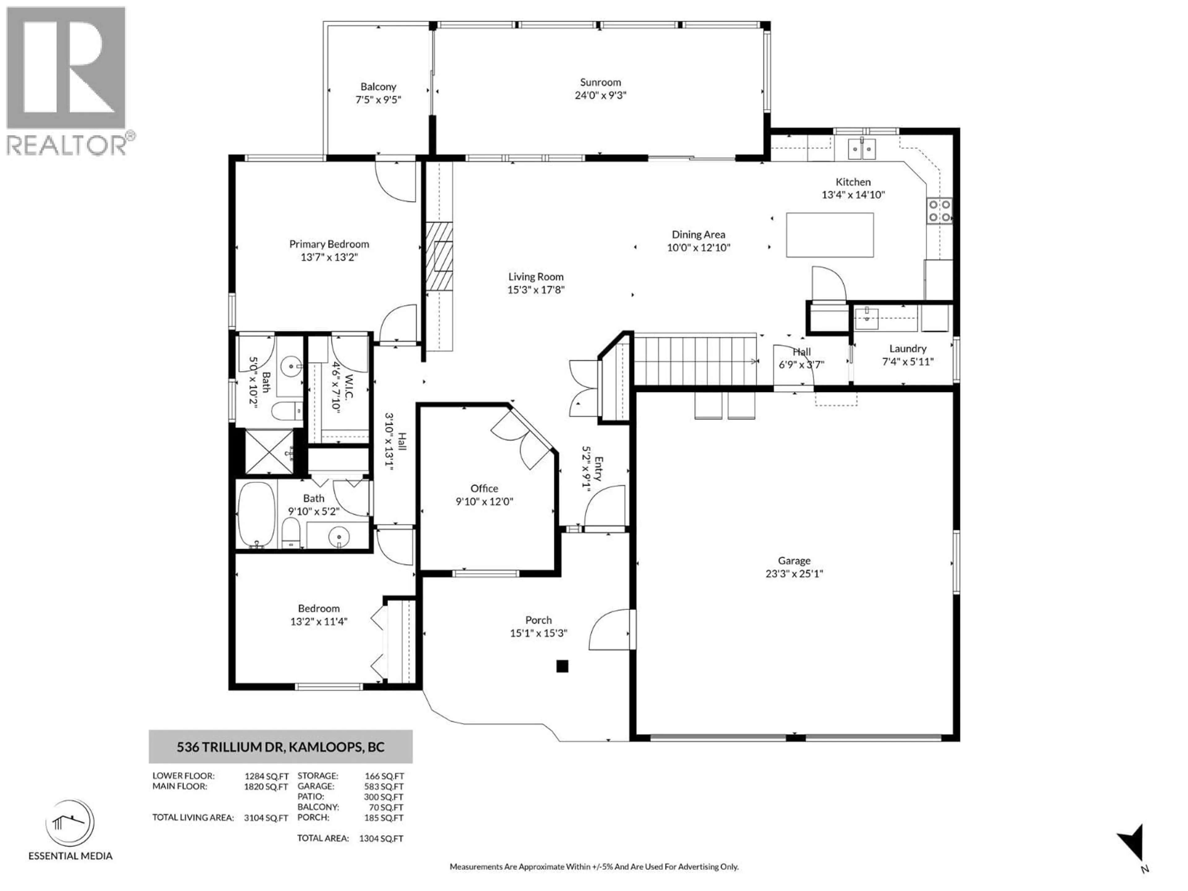 Floor plan for 536 TRILLIUM DRIVE, Kamloops British Columbia V2H1R8