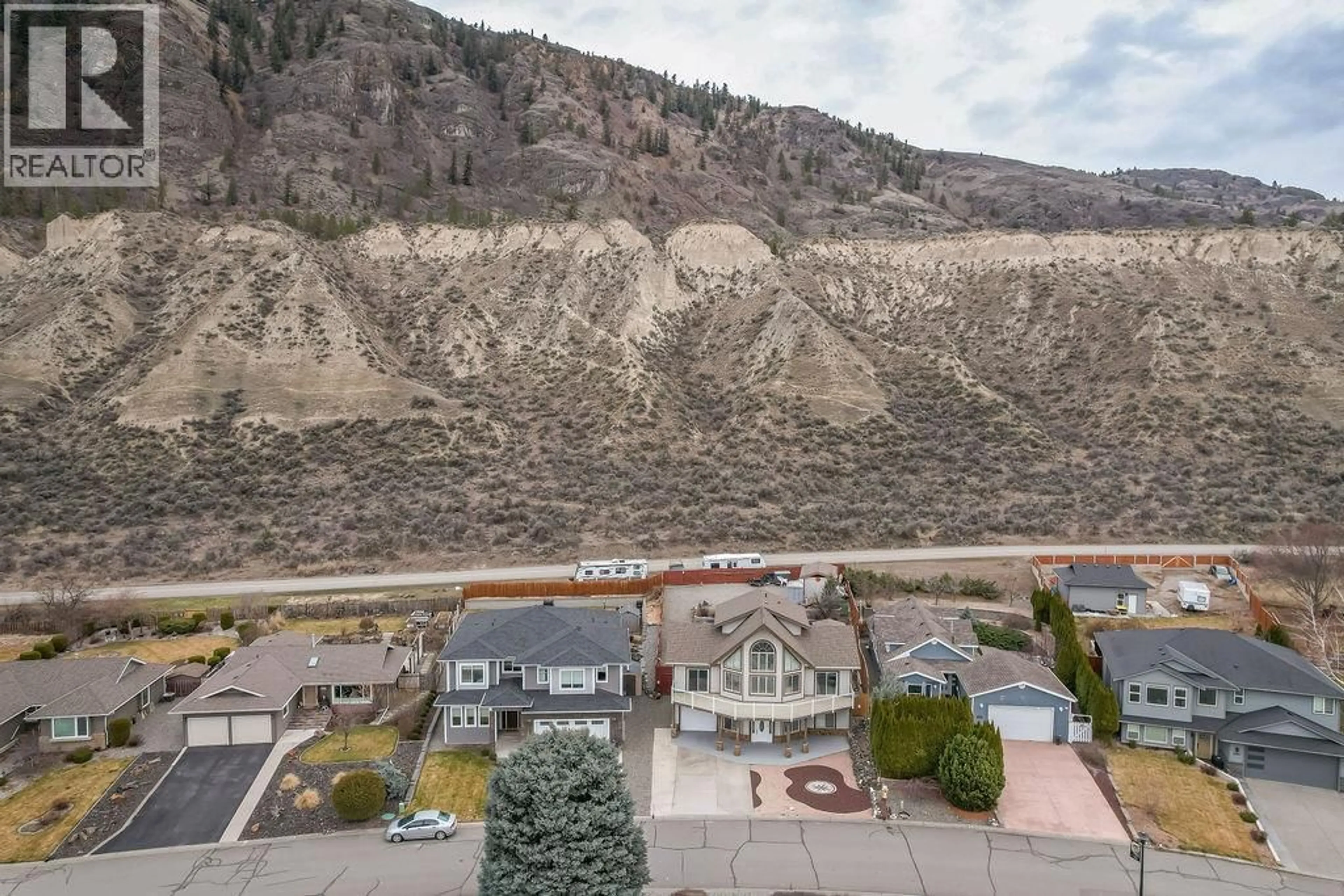 A pic from outside/outdoor area/front of a property/back of a property/a pic from drone, mountain view for 3601 NAVATANEE DRIVE, Kamloops British Columbia V2H1S1