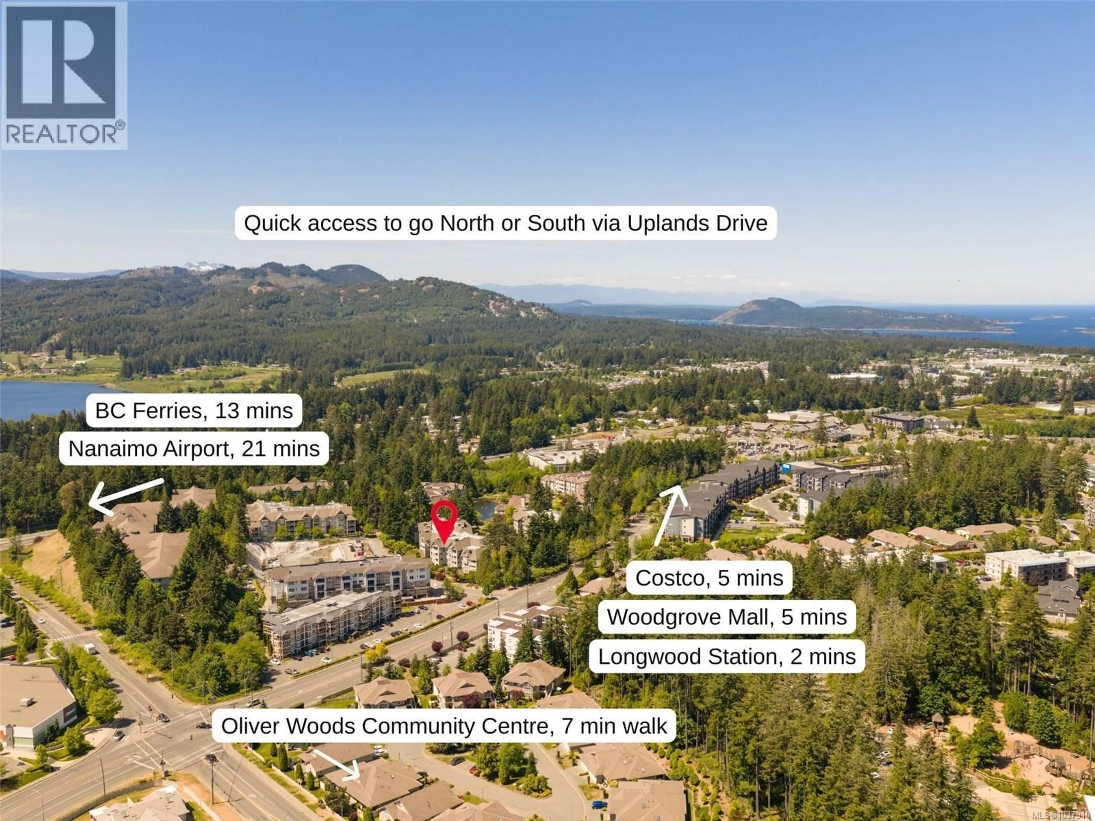 A pic from outside/outdoor area/front of a property/back of a property/a pic from drone, mountain view for 111 - 5685 EDGEWATER LANE, Nanaimo British Columbia V9T6K3