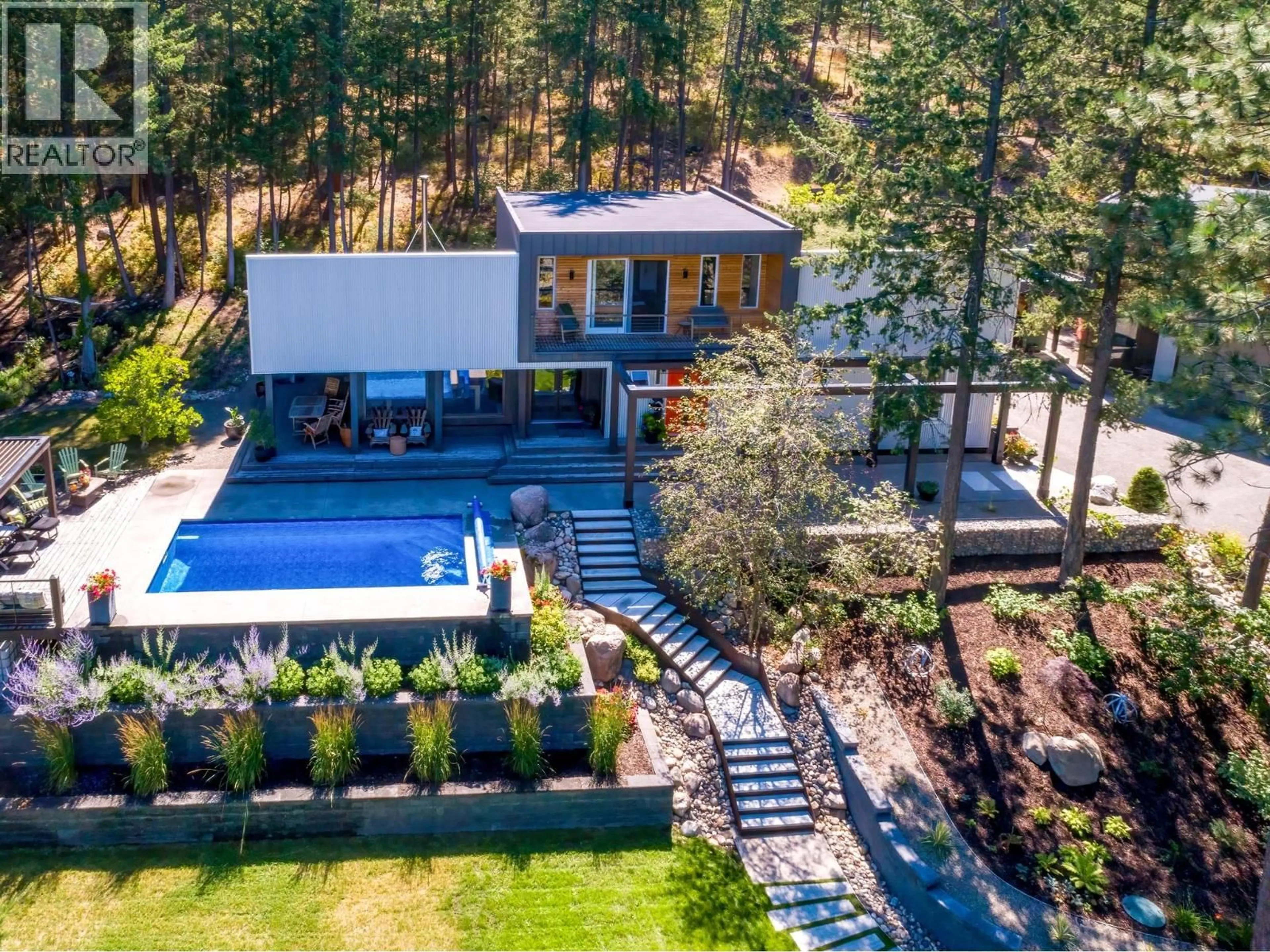 A pic from outside/outdoor area/front of a property/back of a property/a pic from drone, unknown for 16355 BARKLEY ROAD, Lake Country British Columbia V4V1B4