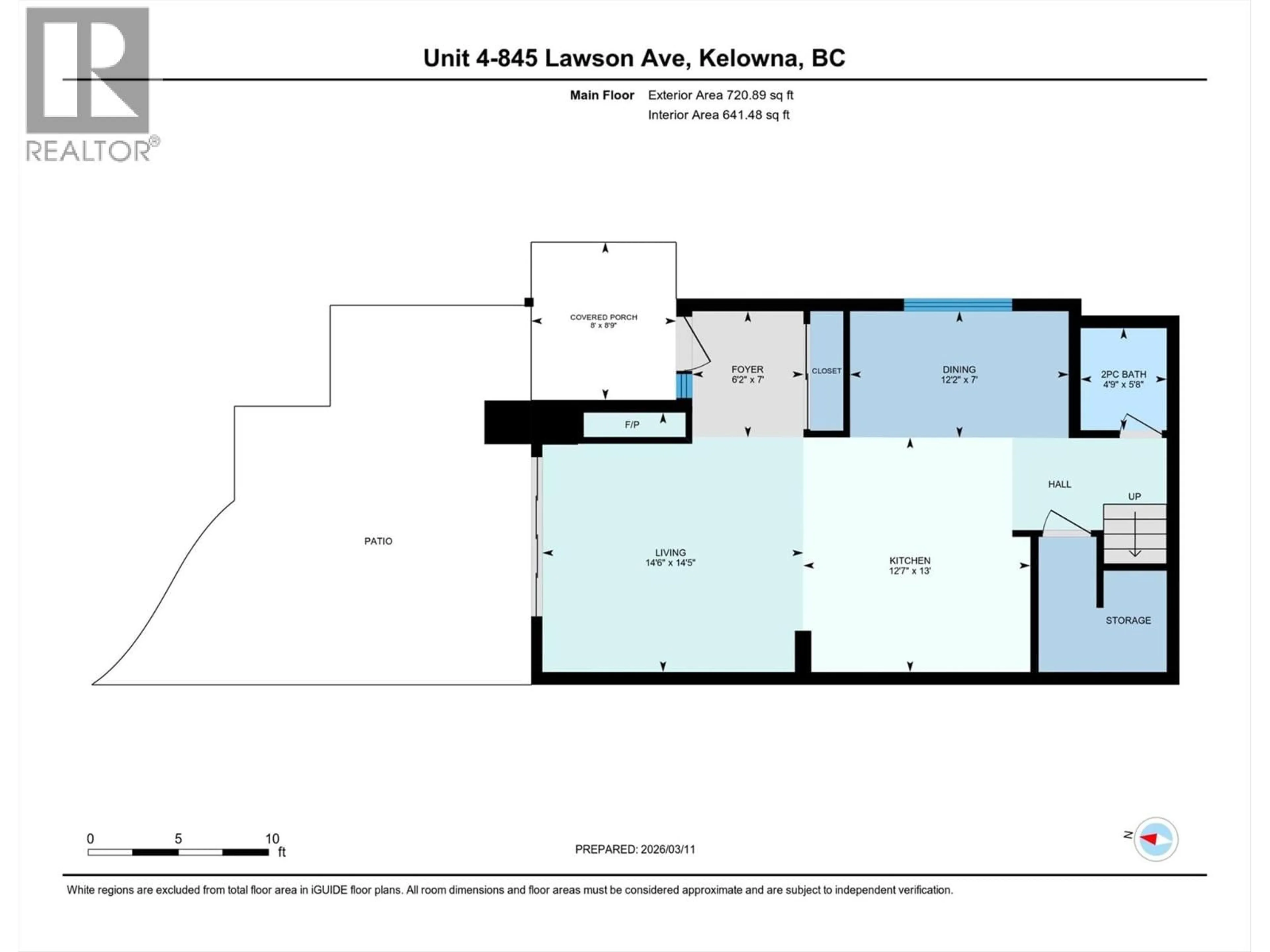 Floor plan for 4 - 845 LAWSON AVENUE, Kelowna British Columbia V1Y6S9