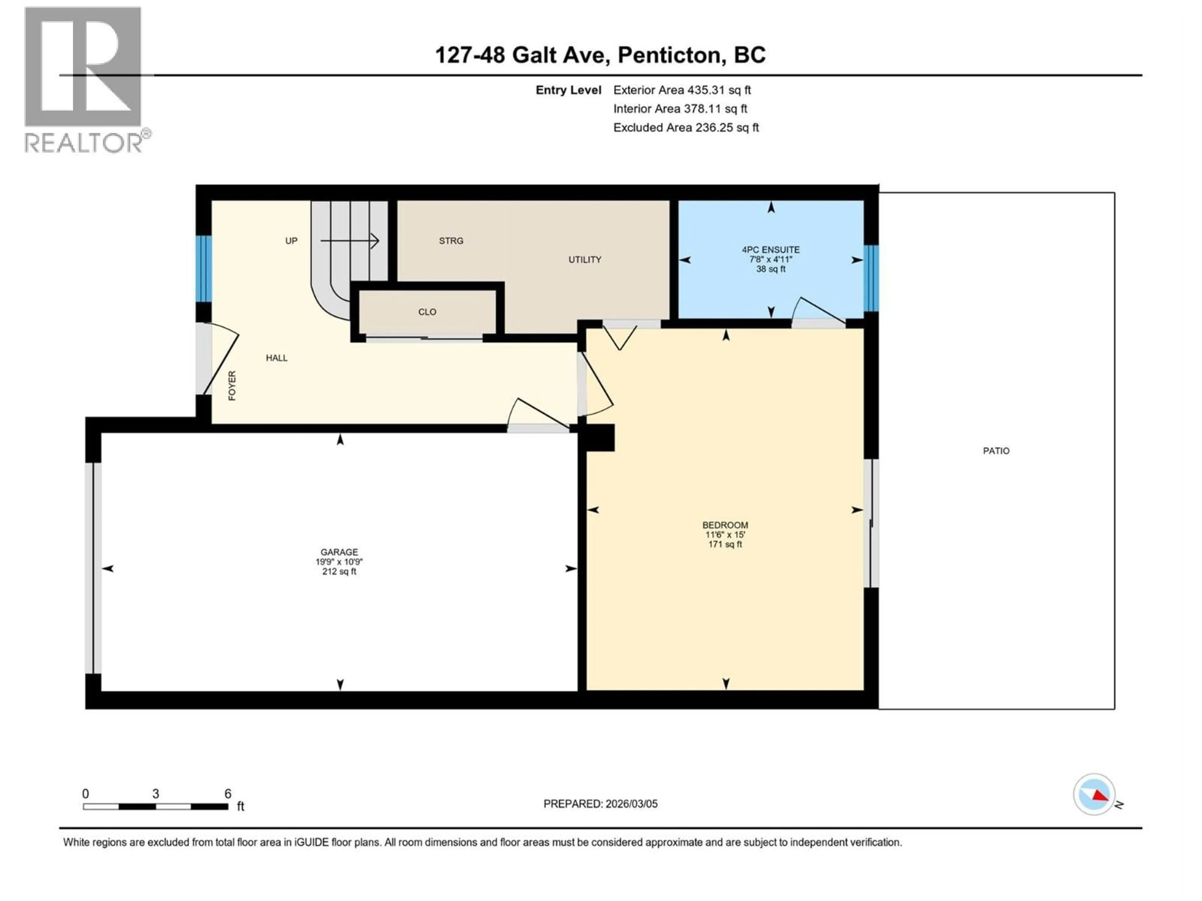 Floor plan for 127 - 48 GALT AVENUE, Penticton British Columbia V2A9C3
