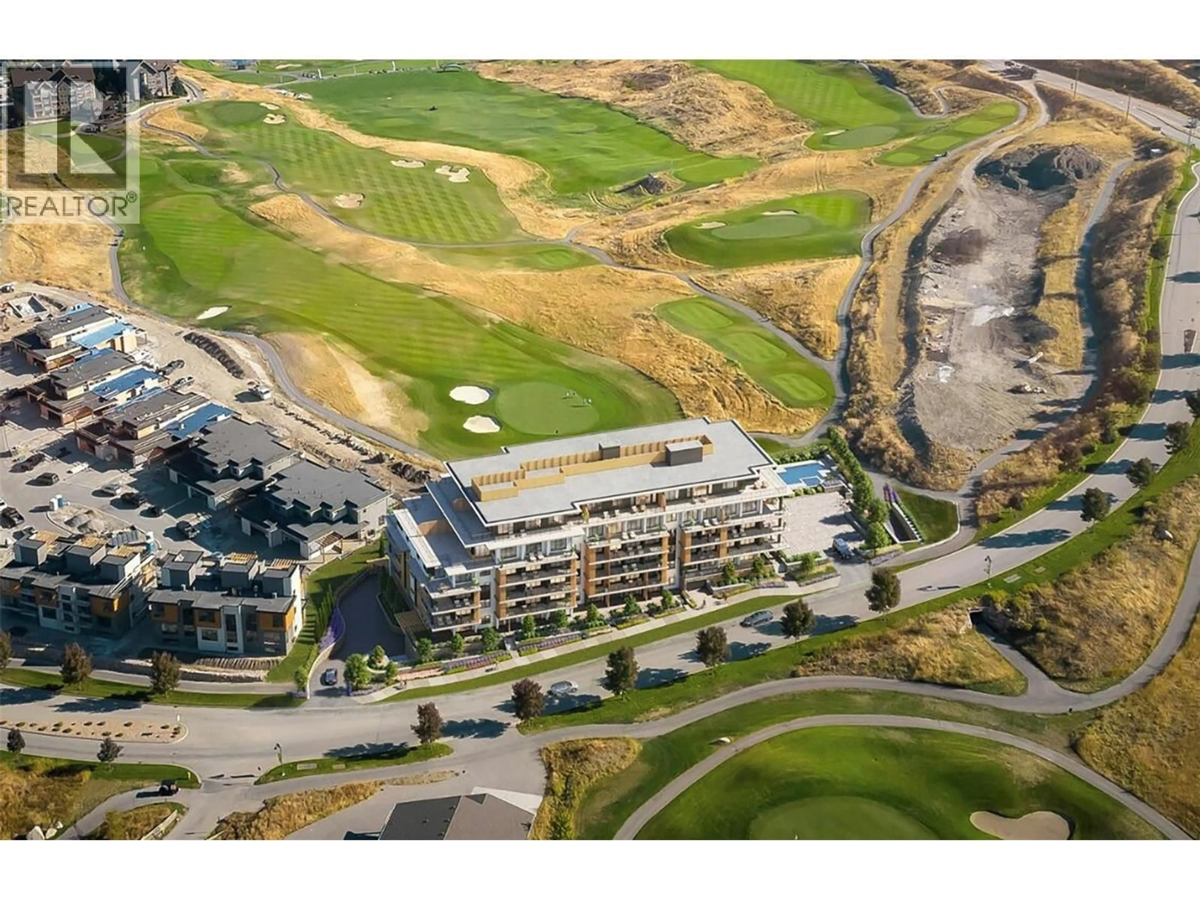 A pic from outside/outdoor area/front of a property/back of a property/a pic from drone, building for 107 - 75 PREDATOR RIDGE DRIVE, Vernon British Columbia V1H0B3