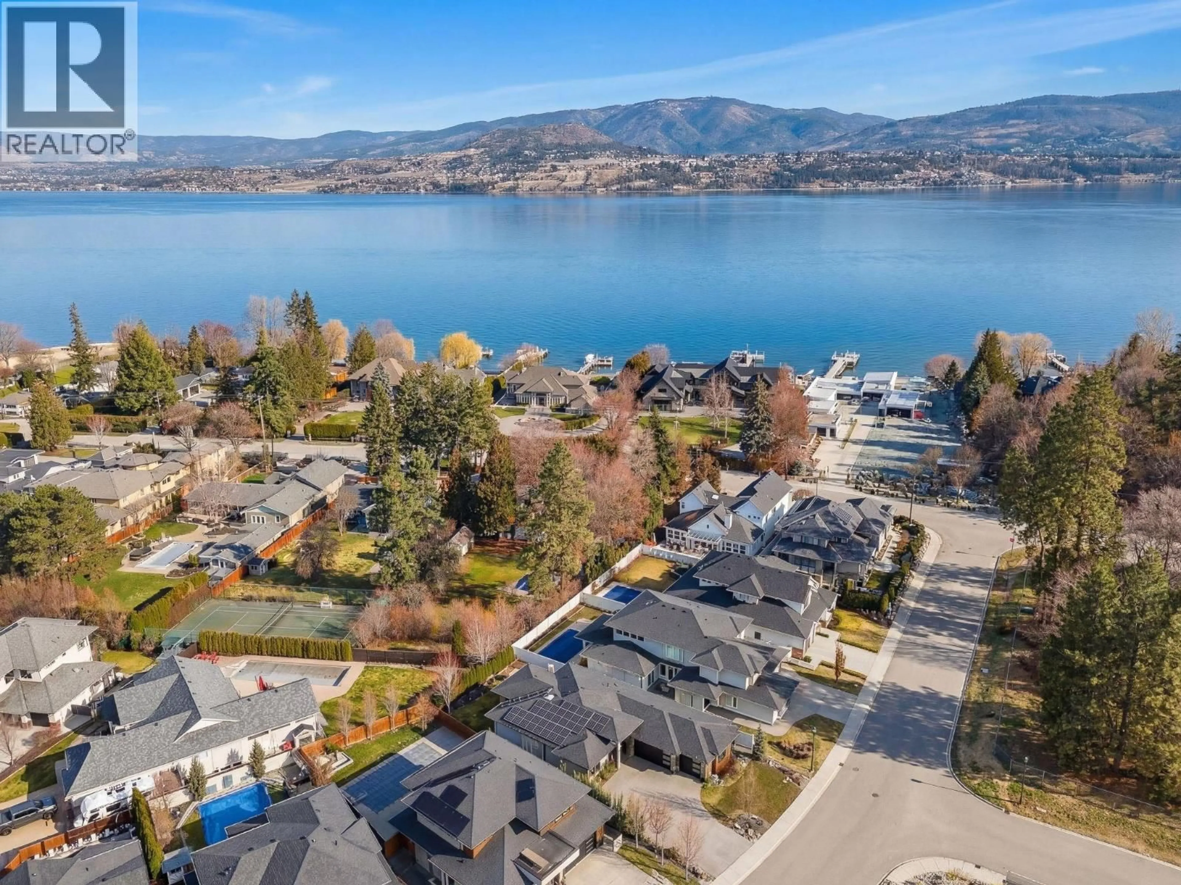 A pic from outside/outdoor area/front of a property/back of a property/a pic from drone, water/lake/river/ocean view for 4346 ULEY ROAD, Kelowna British Columbia V1W5M7