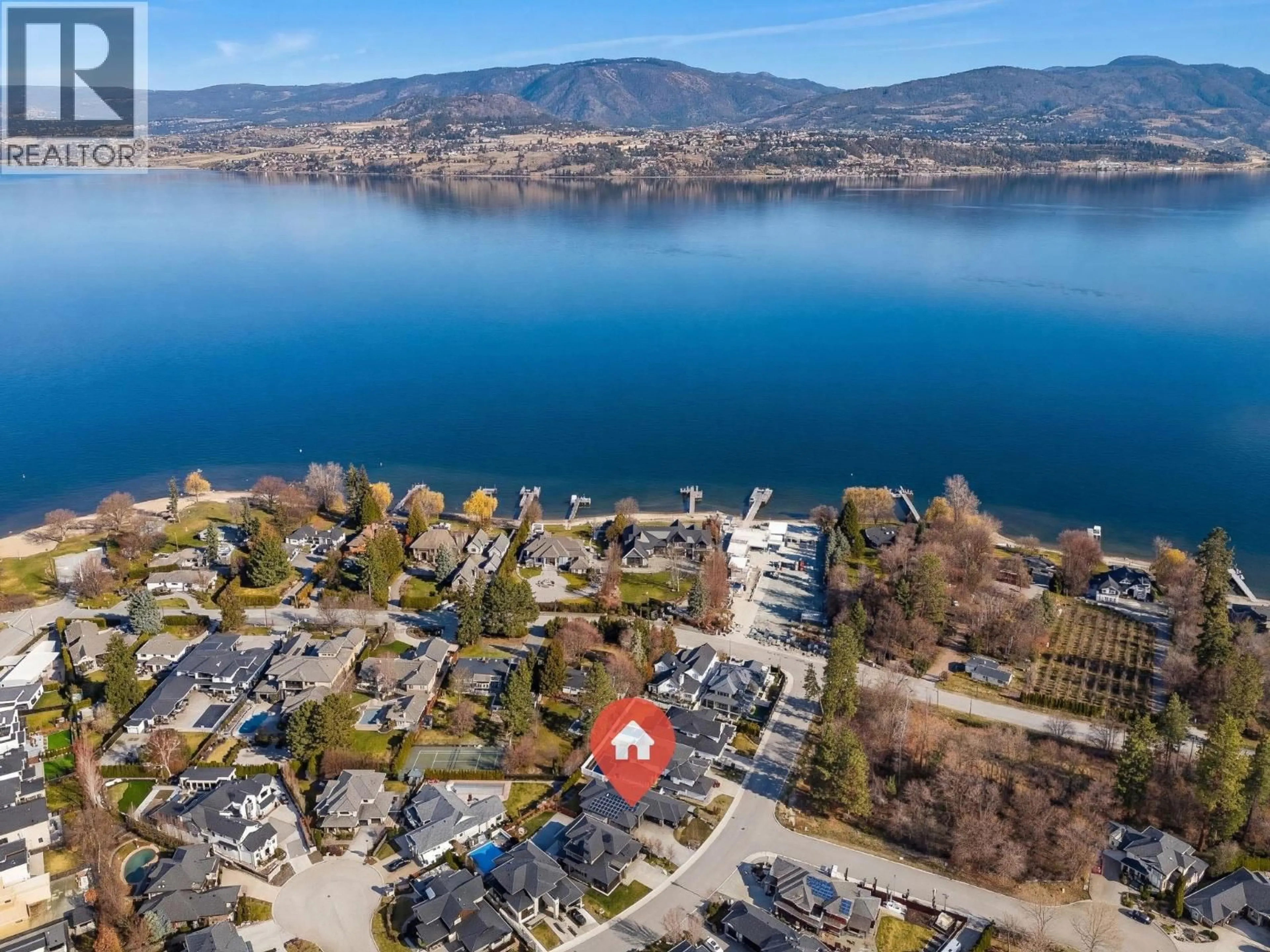 A pic from outside/outdoor area/front of a property/back of a property/a pic from drone, water/lake/river/ocean view for 4346 ULEY ROAD, Kelowna British Columbia V1W5M7