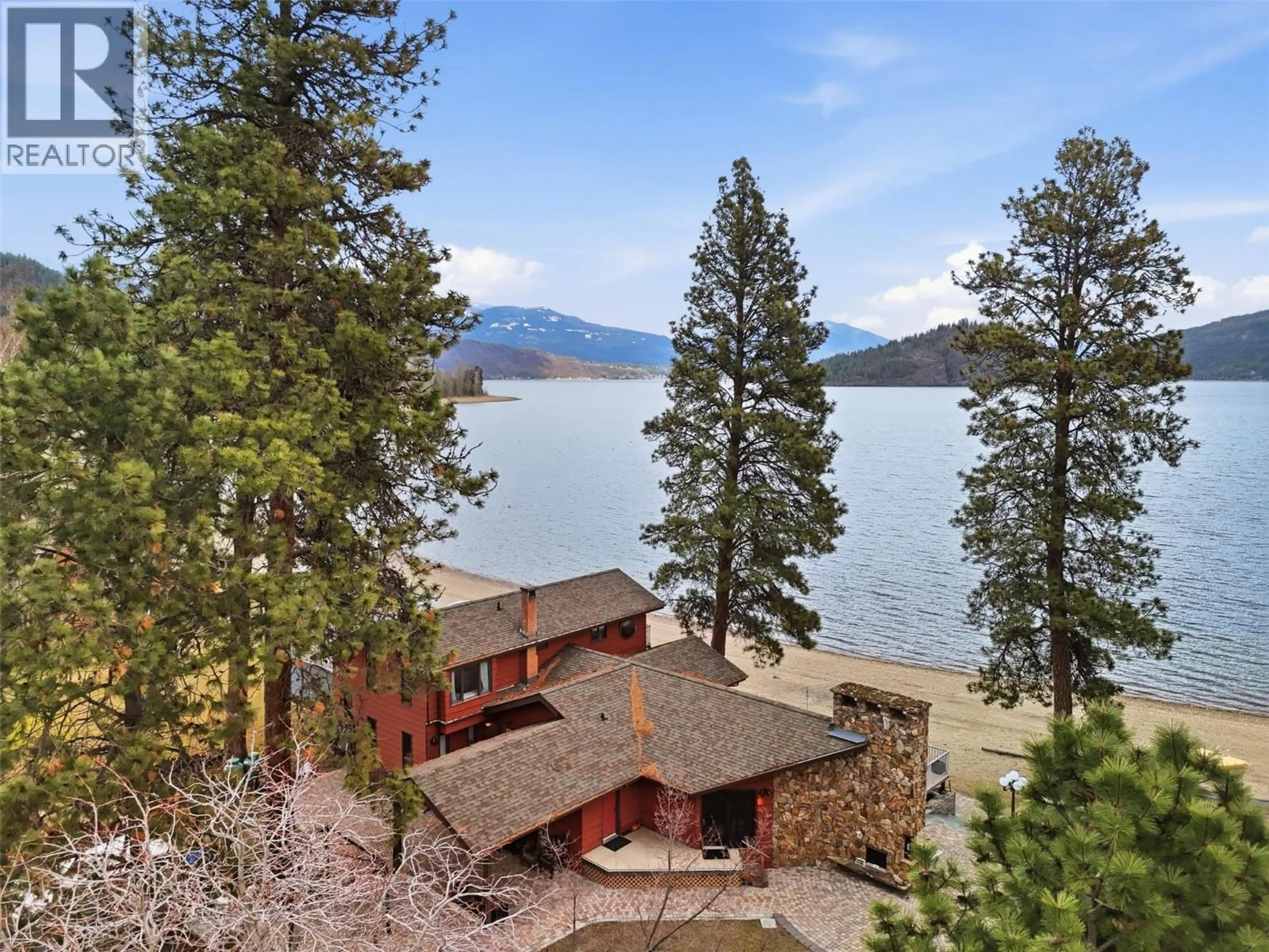 A pic from outside/outdoor area/front of a property/back of a property/a pic from drone, water/lake/river/ocean view for 4128 EXPRESS POINT CRESCENT, Scotch Creek British Columbia V0E1M5