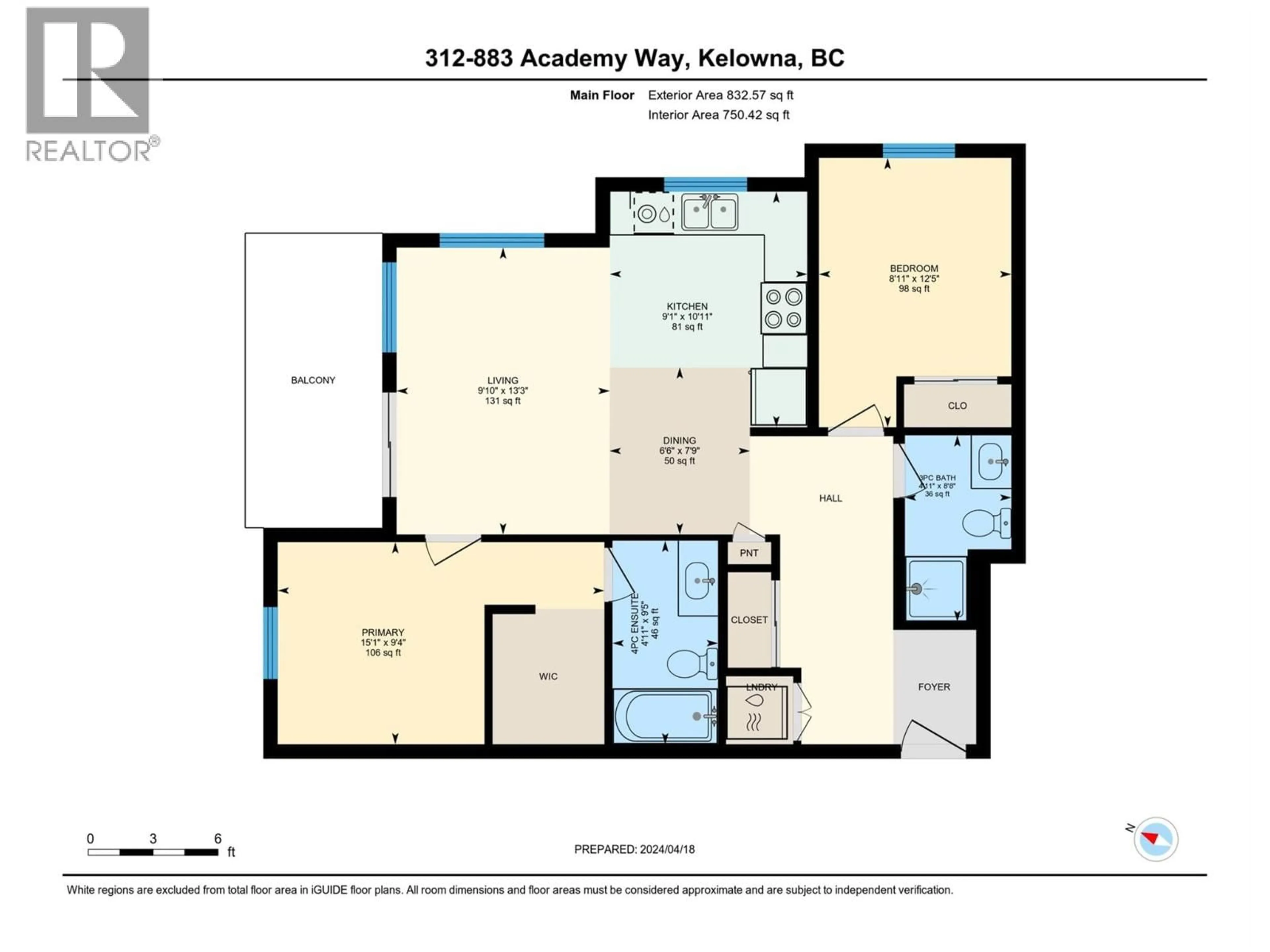Floor plan for 312 - 883 ACADEMY WAY, Kelowna British Columbia V5K3K4