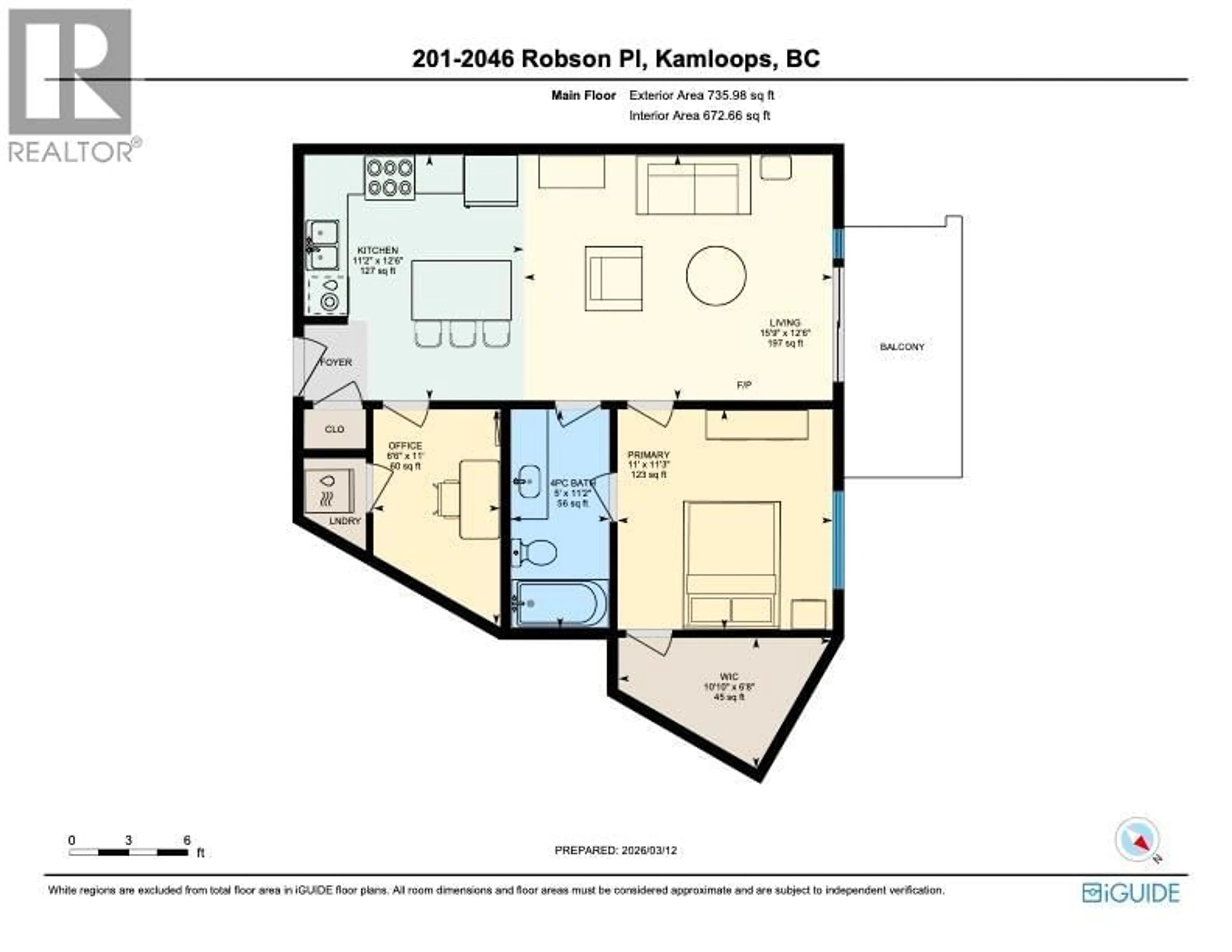Floor plan for 201 - 2046 ROBSON PLACE, Kamloops British Columbia V2E0A5