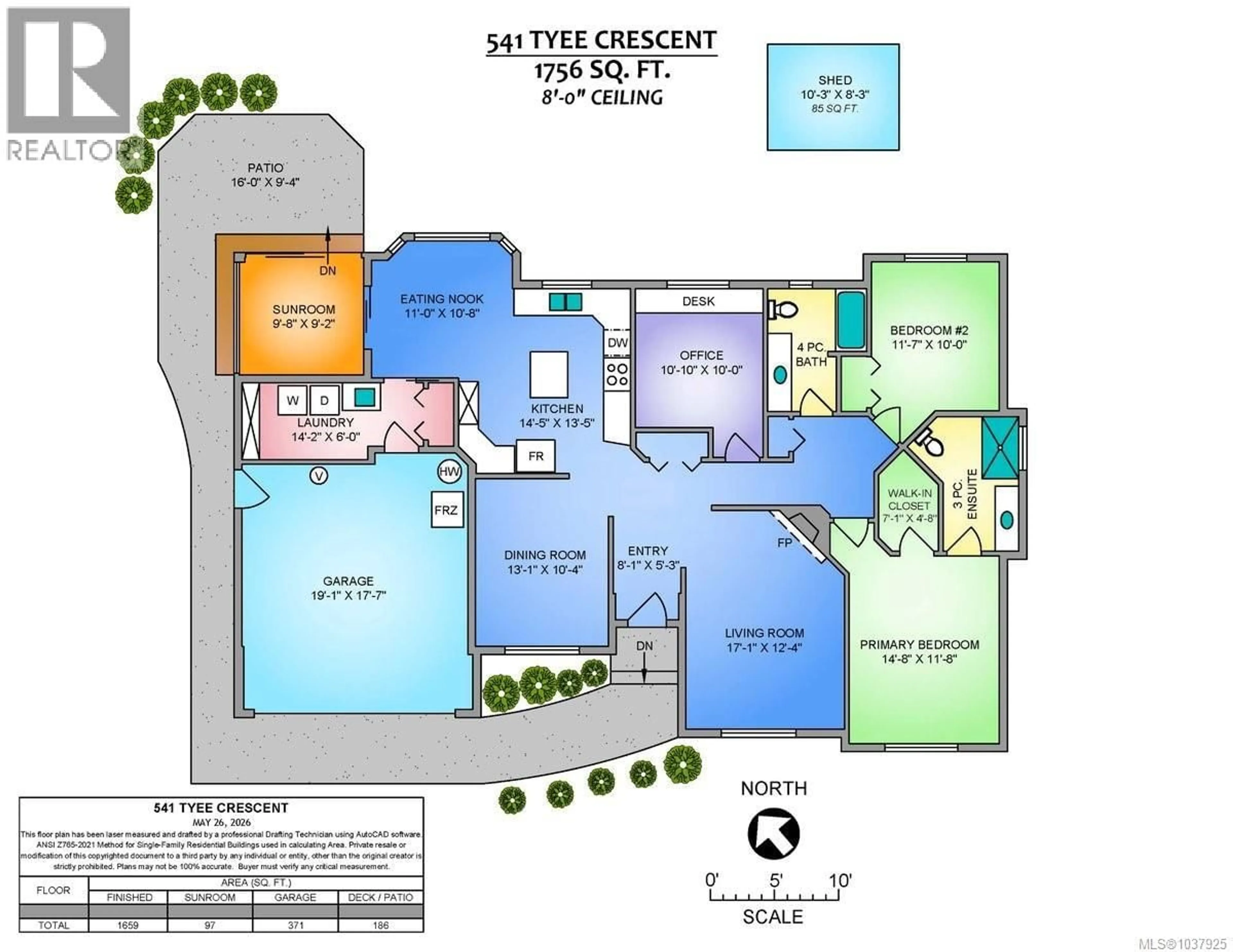 Floor plan for 541 TYEE CRESCENT, Qualicum Beach British Columbia V9K1B1