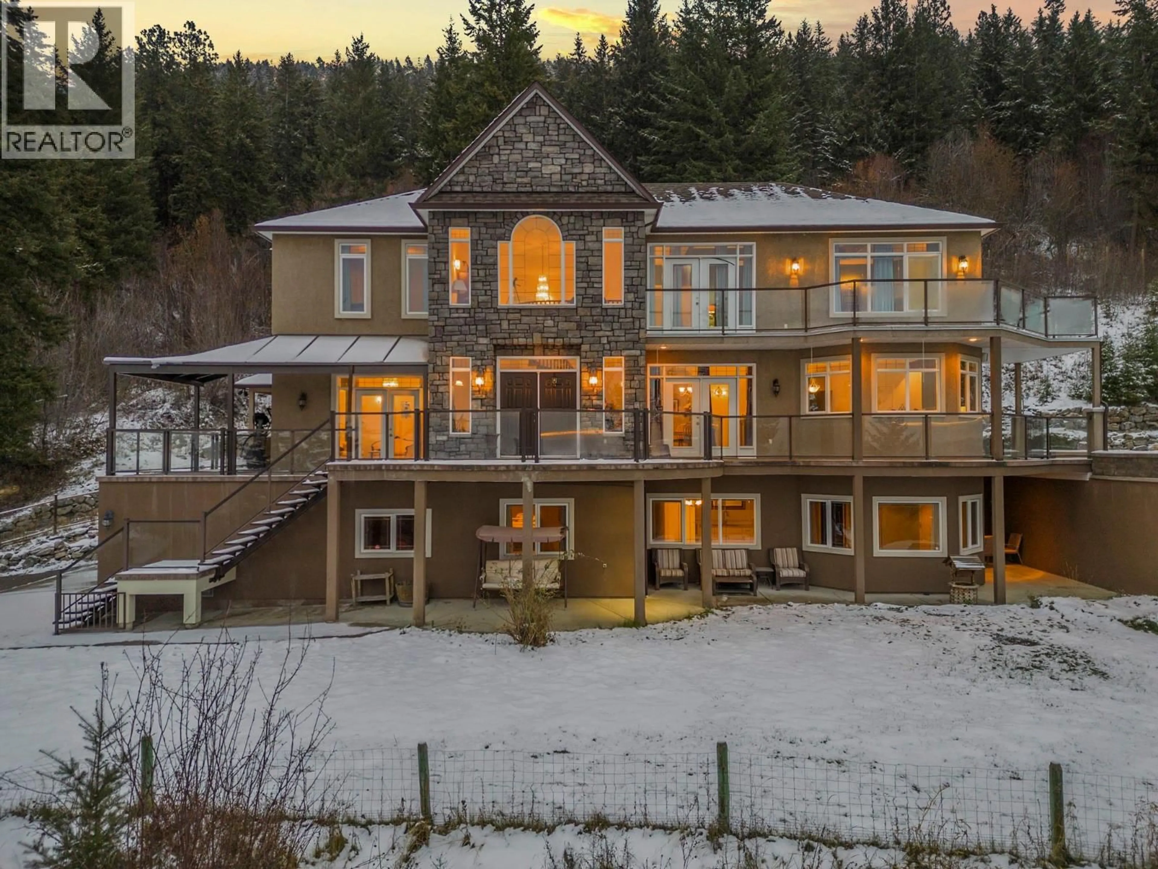 A pic from outside/outdoor area/front of a property/back of a property/a pic from drone, mountain view for 5475/5477 KINGSVIEW ROAD, Vernon British Columbia V1B3J5