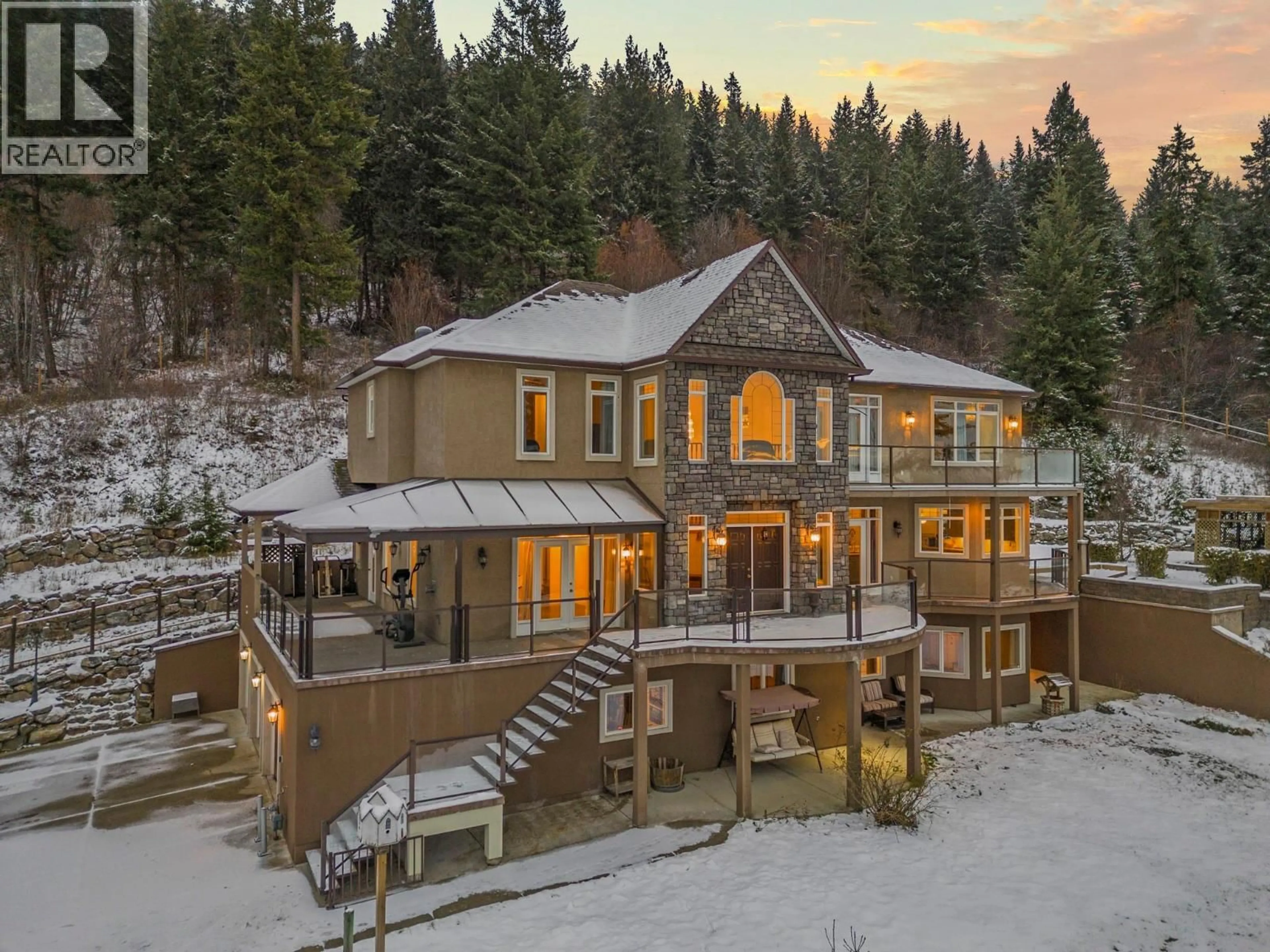 A pic from outside/outdoor area/front of a property/back of a property/a pic from drone, mountain view for 5475/5477 KINGSVIEW ROAD, Vernon British Columbia V1B3J5