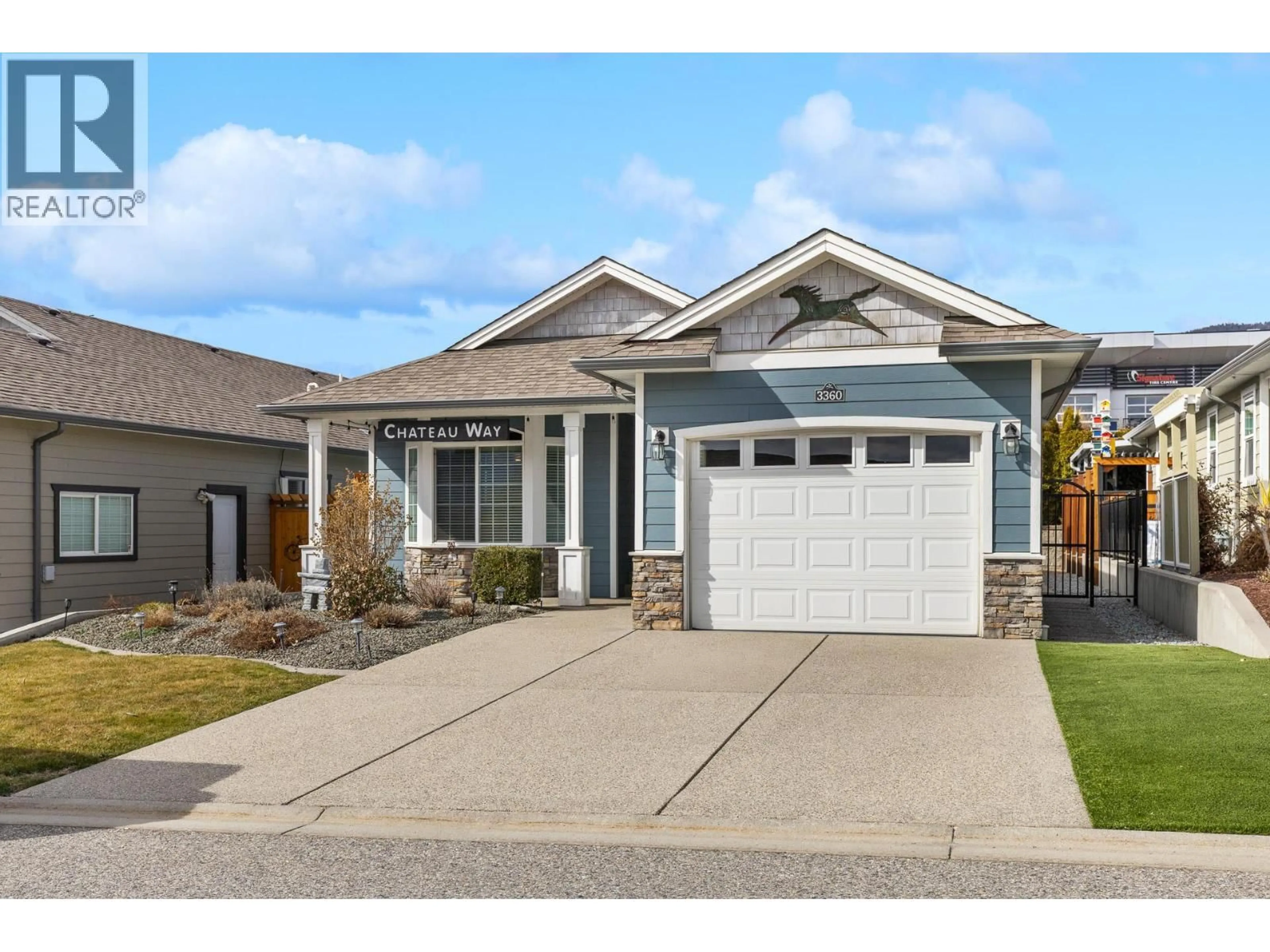 Home with vinyl exterior material, street for 3360 MIMOSA DRIVE, West Kelowna British Columbia V4T3A5