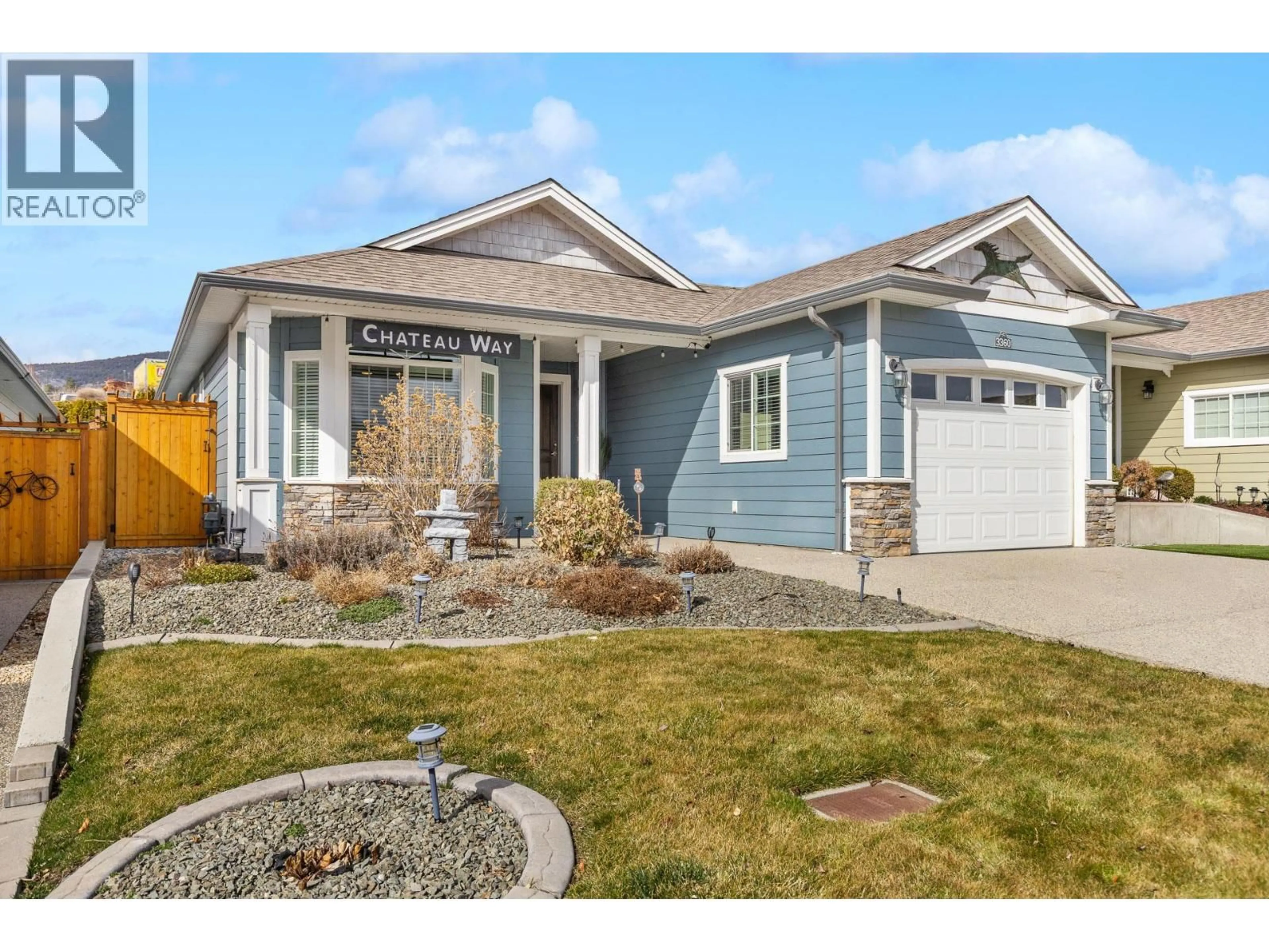 Home with vinyl exterior material, street for 3360 MIMOSA DRIVE, West Kelowna British Columbia V4T3A5