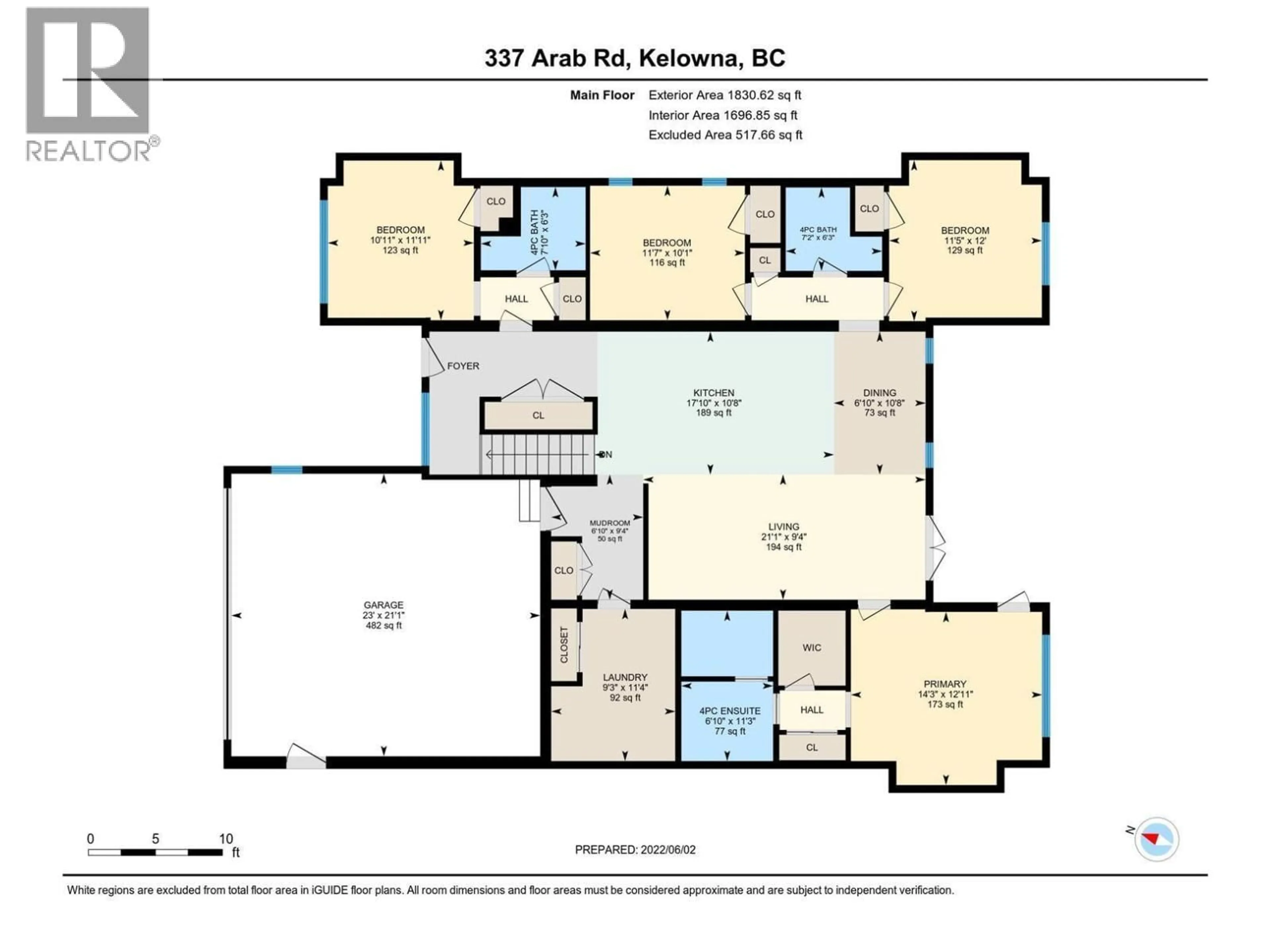 Floor plan for 337 ARAB ROAD, Kelowna British Columbia V1V3A8