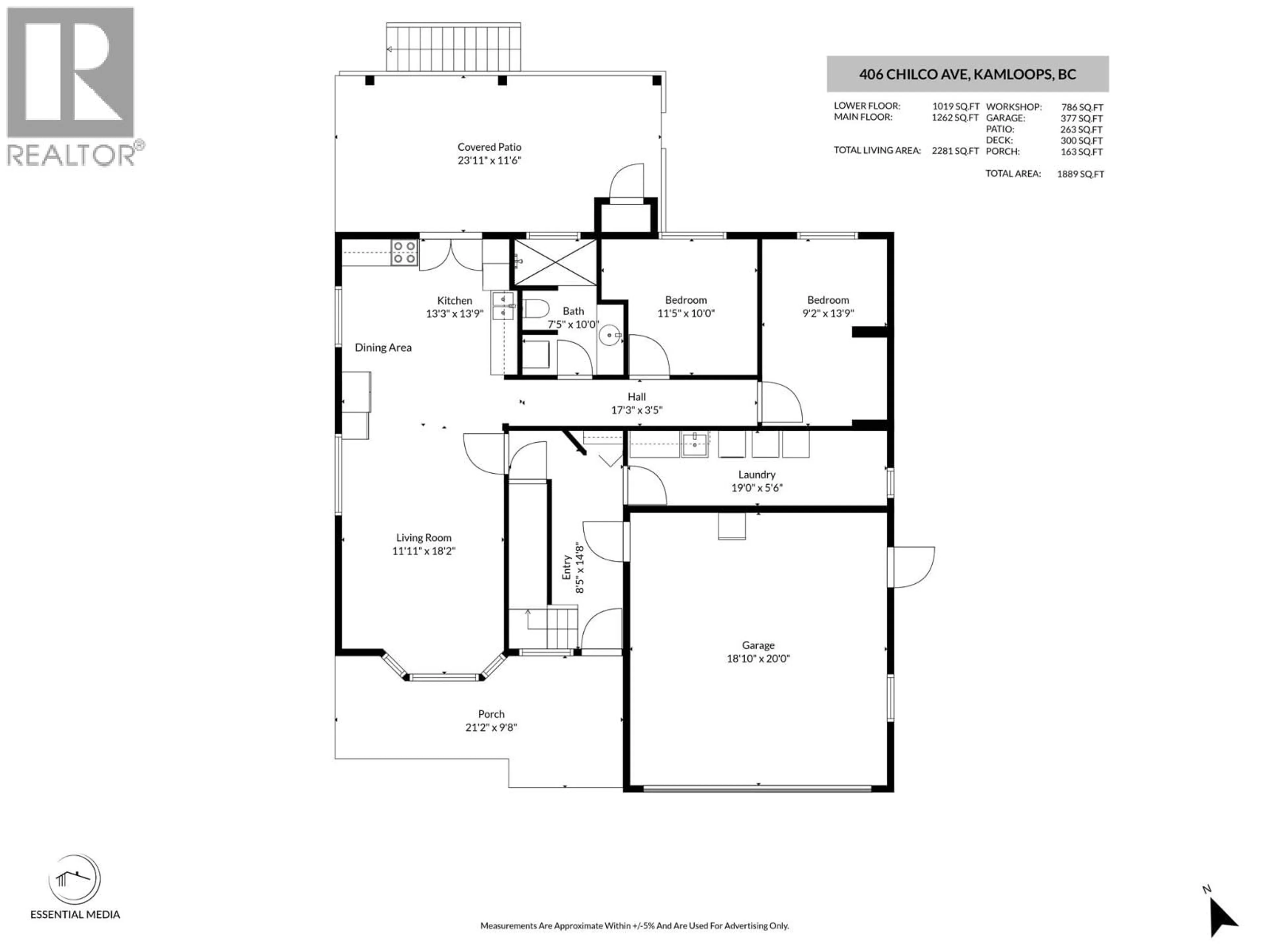 Floor plan for 406 CHILCO AVENUE, Kamloops British Columbia V2H1L9